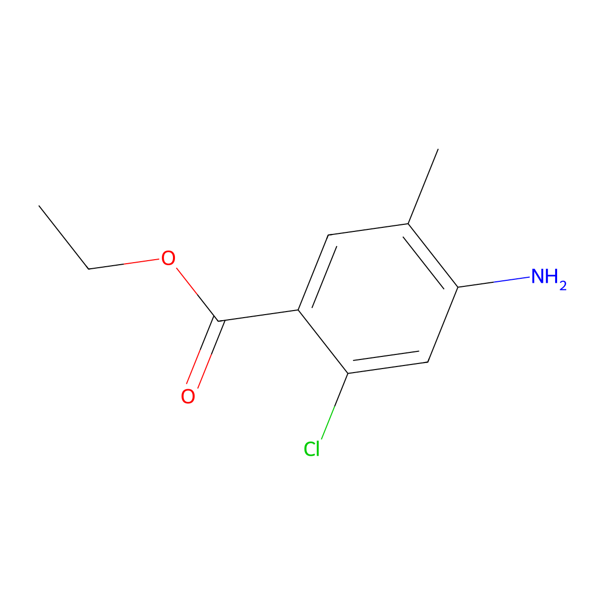 Ethyl 4-amino-2-chloro-5-methylbenzoate molecular structure, CAS 2385677-64-3