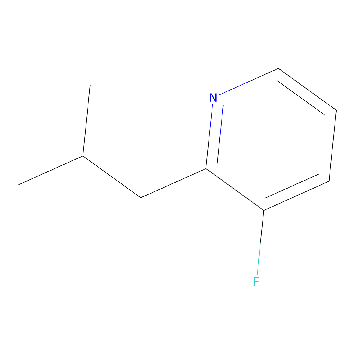 3-Fluoro-2-isobutylpyridine molecular structure, CAS 2385678-13-5