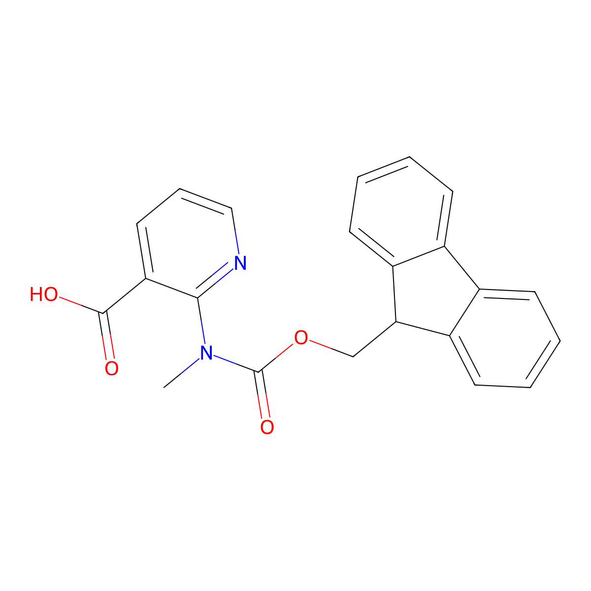 2-({[(9H-fluoren-9-yl)methoxy]carbonyl}(methyl)amino)pyridine-3-carboxylic acid molecular structure, CAS 2385686-28-0