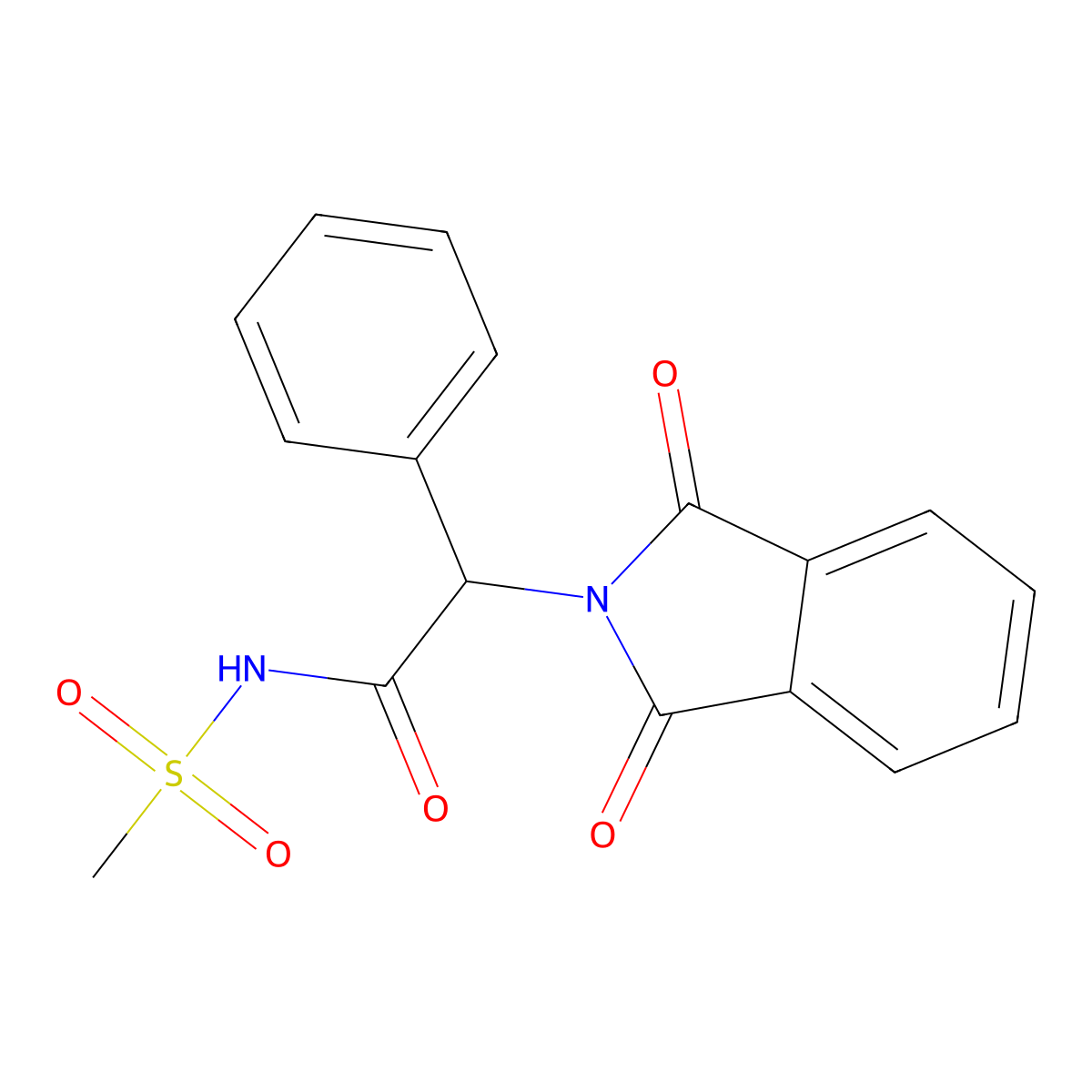 2-Phenyl-2-phthalimidoyl-N-(methylsulfonyl)acetamide molecular structure, CAS 2385688-05-9
