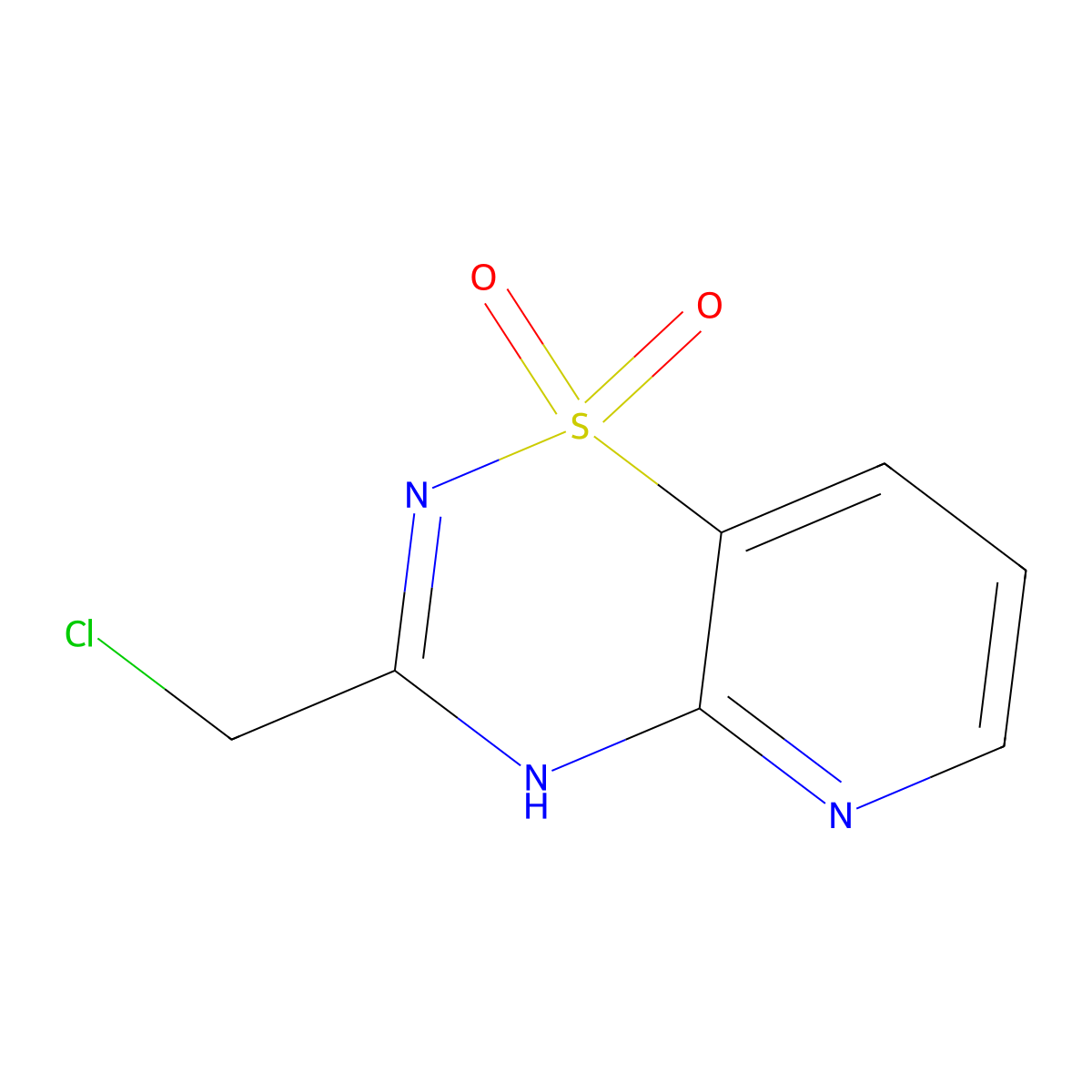 3-(chloromethyl)-4H-1lambda6-pyrido[2,3-e][1,2,4]thiadiazine-1,1-dione molecular structure, CAS 2385688-78-6