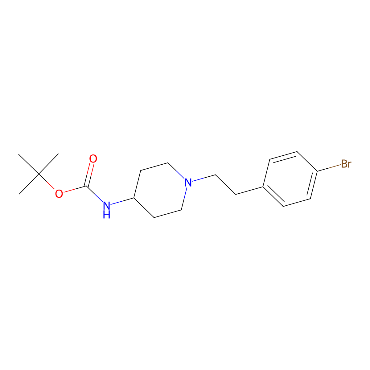 tert-Butyl (1-(4-bromophenethyl)piperidin-4-yl)carbamate molecular structure, CAS 2385696-24-0