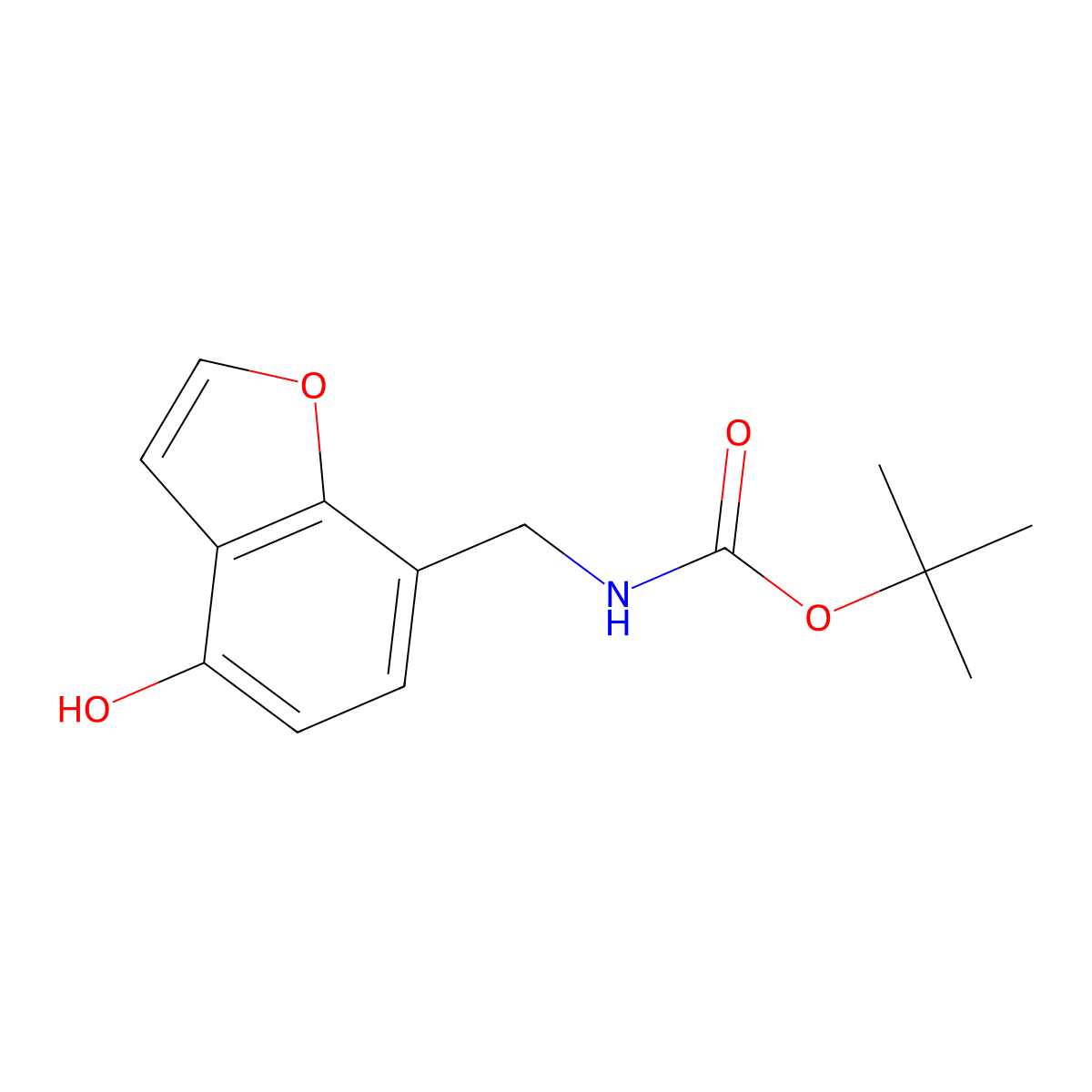 tert-butyl N-[(4-hydroxy-1-benzofuran-7-yl)methyl]carbamate molecular structure, CAS 2385698-94-0