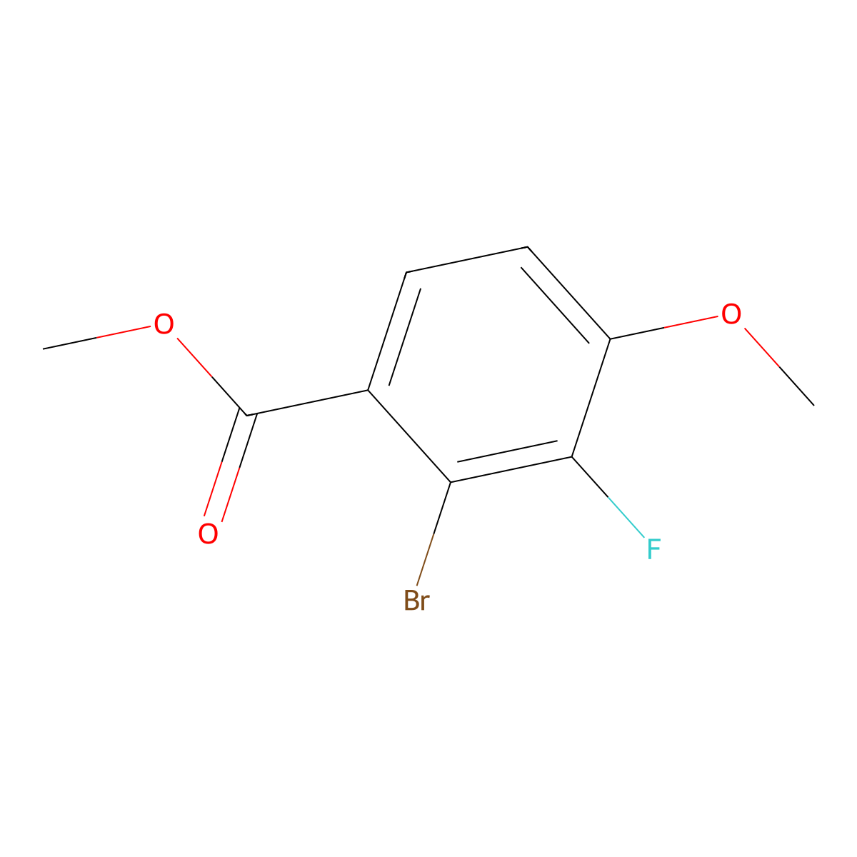 Methyl 2-bromo-3-fluoro-4-methoxybenzoate molecular structure, CAS 2385699-01-2