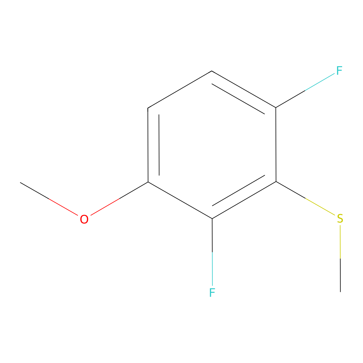 (2,6-Difluoro-3-methoxyphenyl)(methyl)sulfane molecular structure, CAS 2385699-43-2