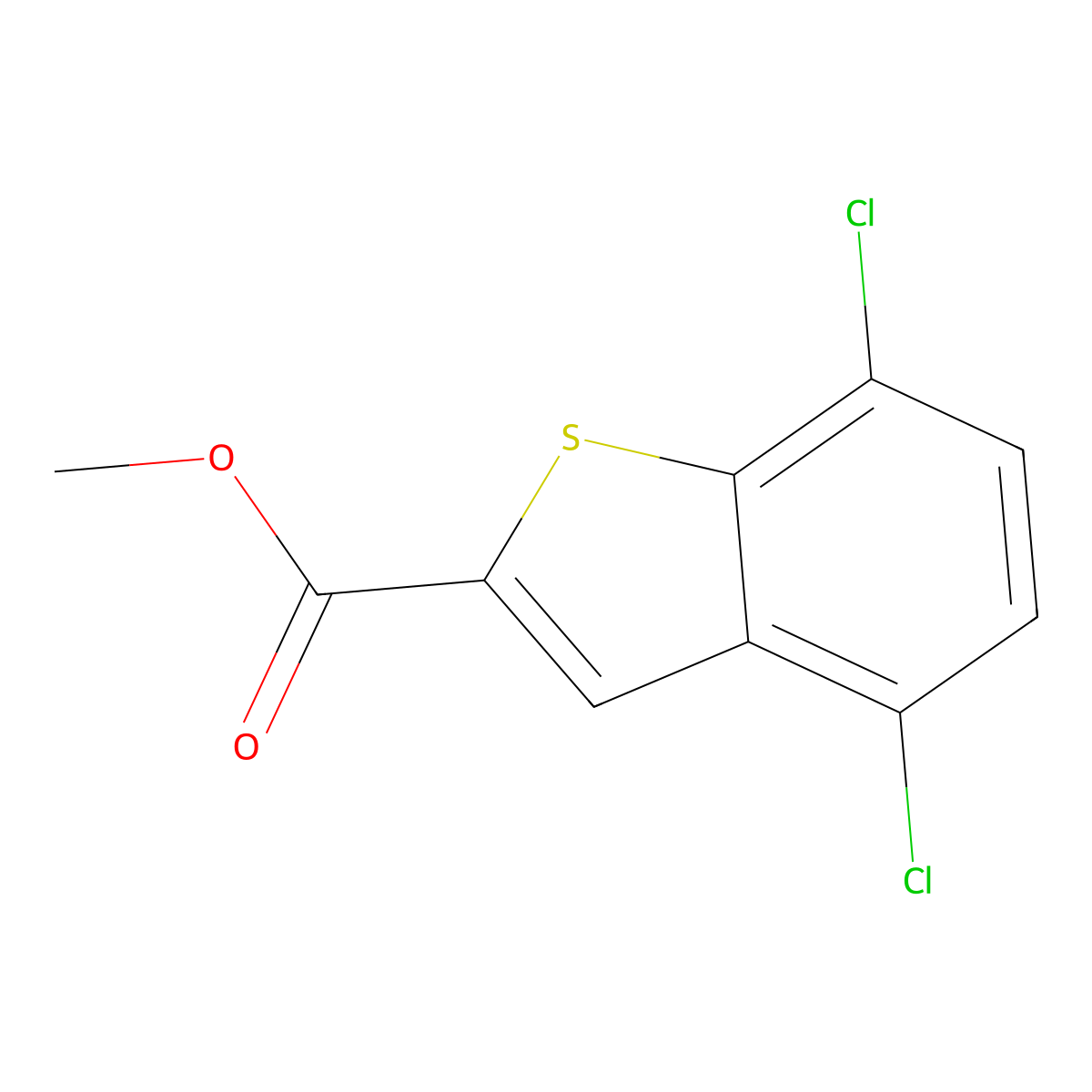 Methyl 4,7-dichlorobenzo[b]thiophene-2-carboxylate molecular structure, CAS 2385711-61-3