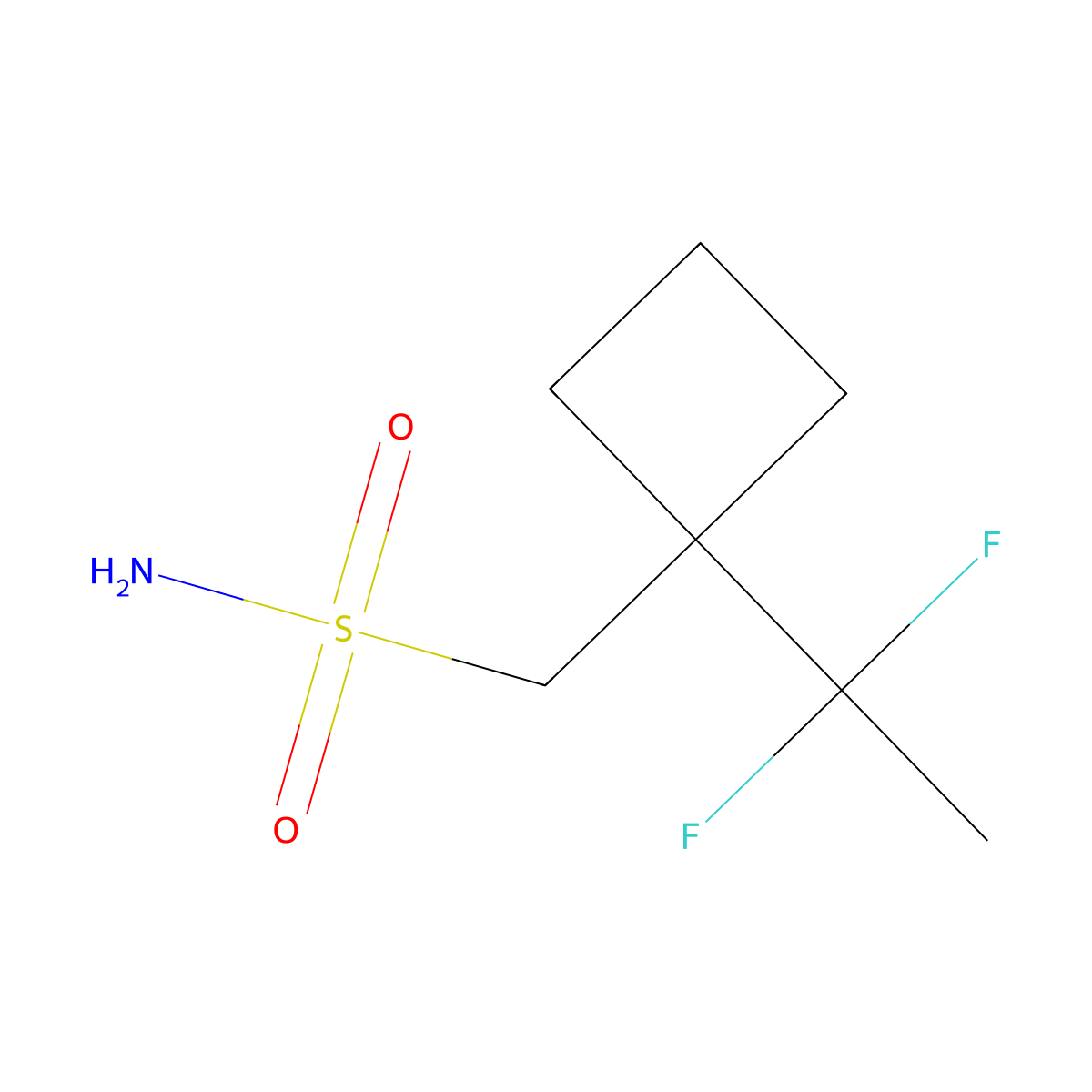 [1-(1,1-Difluoroethyl)cyclobutyl]methanesulfonamide molecular structure, CAS 2385716-93-6