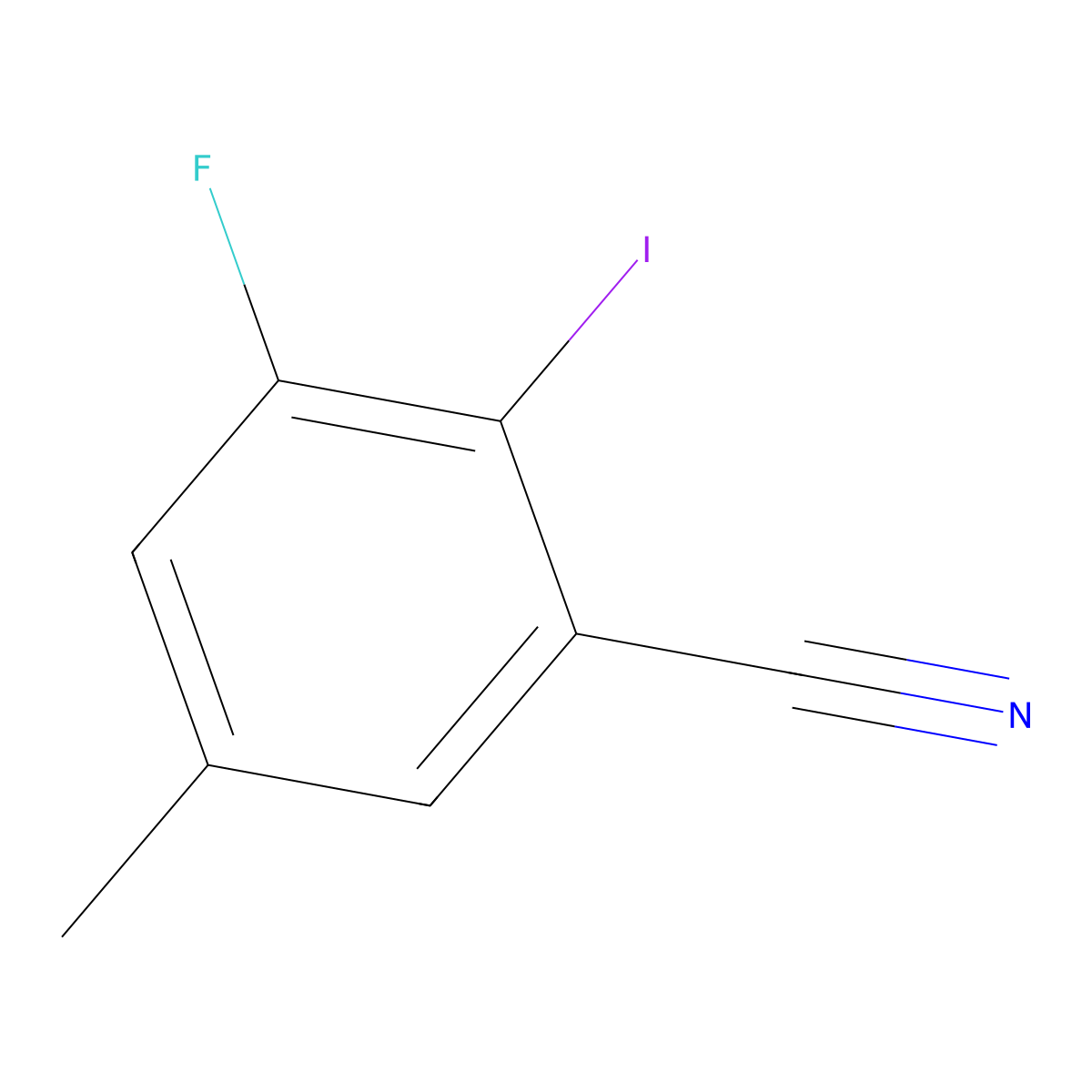 3-Fluoro-2-iodo-5-methylbenZonitrile molecular structure, CAS 2385724-92-3