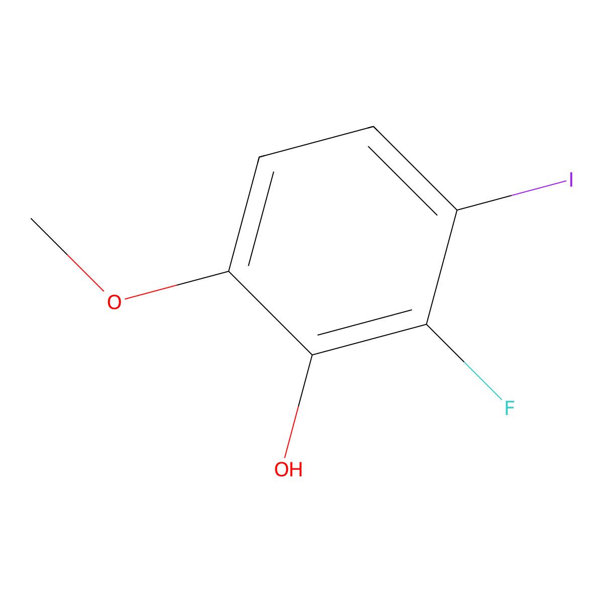 2-Fluoro-3-iodo-6-methoxyphenol molecular structure, CAS 2385731-55-3