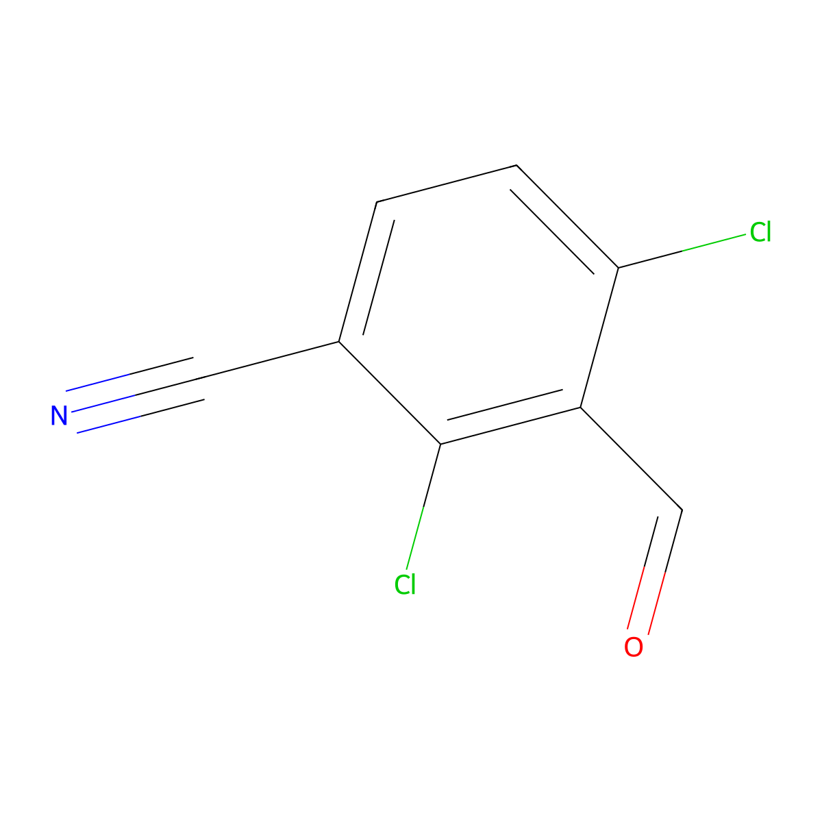 2,4-Dichloro-3-formylbenzonitrile molecular structure, CAS 2385731-79-1