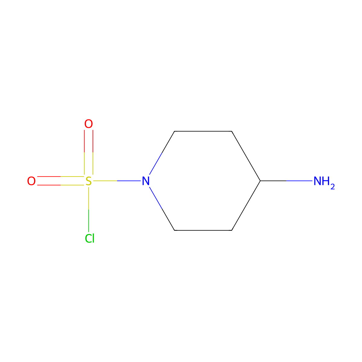 4-Aminopiperidine-1-sulfonyl chloride molecular structure, CAS 2385738-70-3
