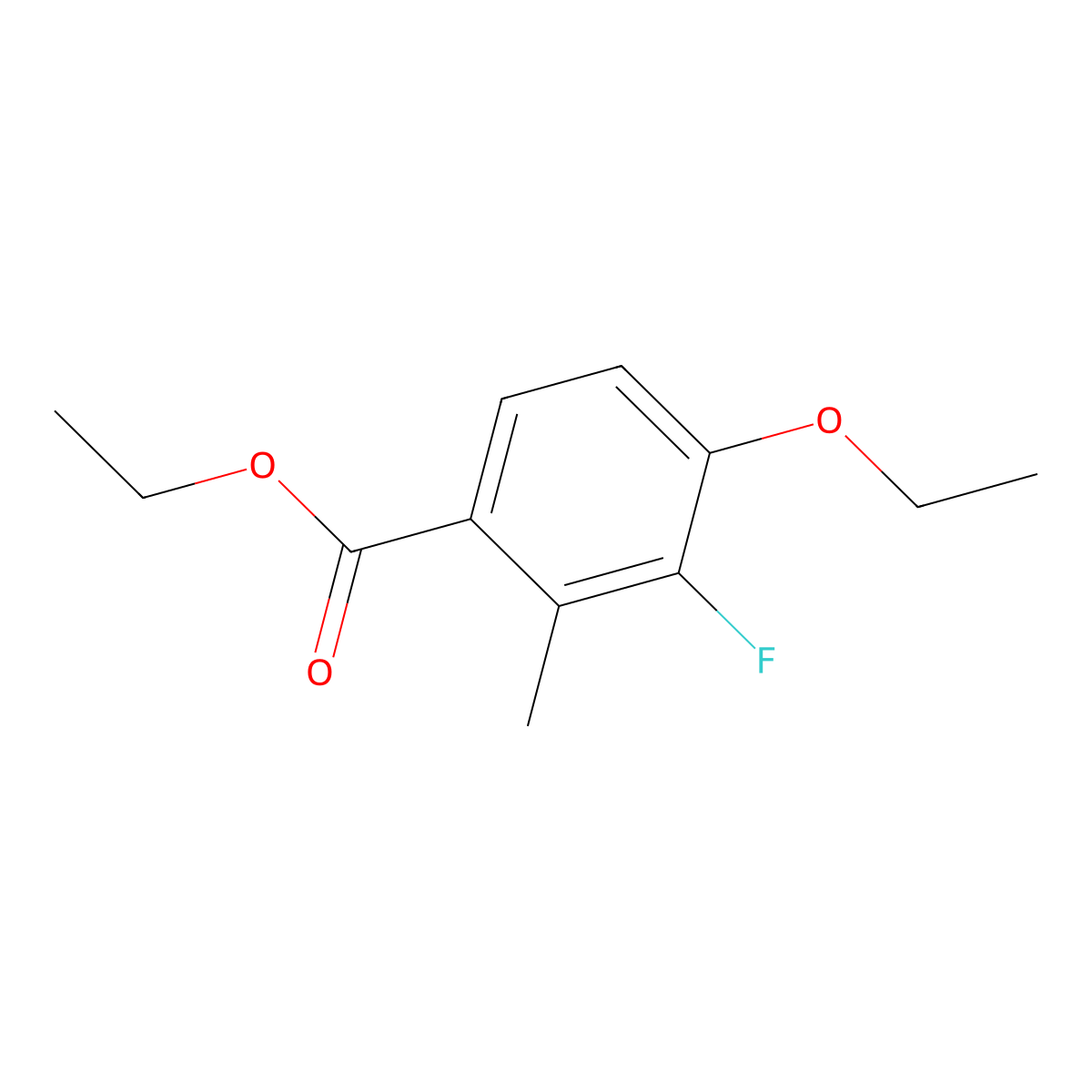 Ethyl 4-ethoxy-3-fluoro-2-methylbenzoate molecular structure, CAS 2385741-10-4