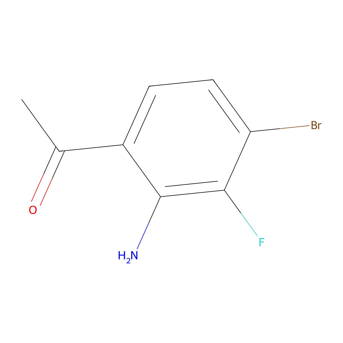 1-(2-Amino-4-bromo-3-fluorophenyl)ethan-1-one molecular structure, CAS 2385742-46-9