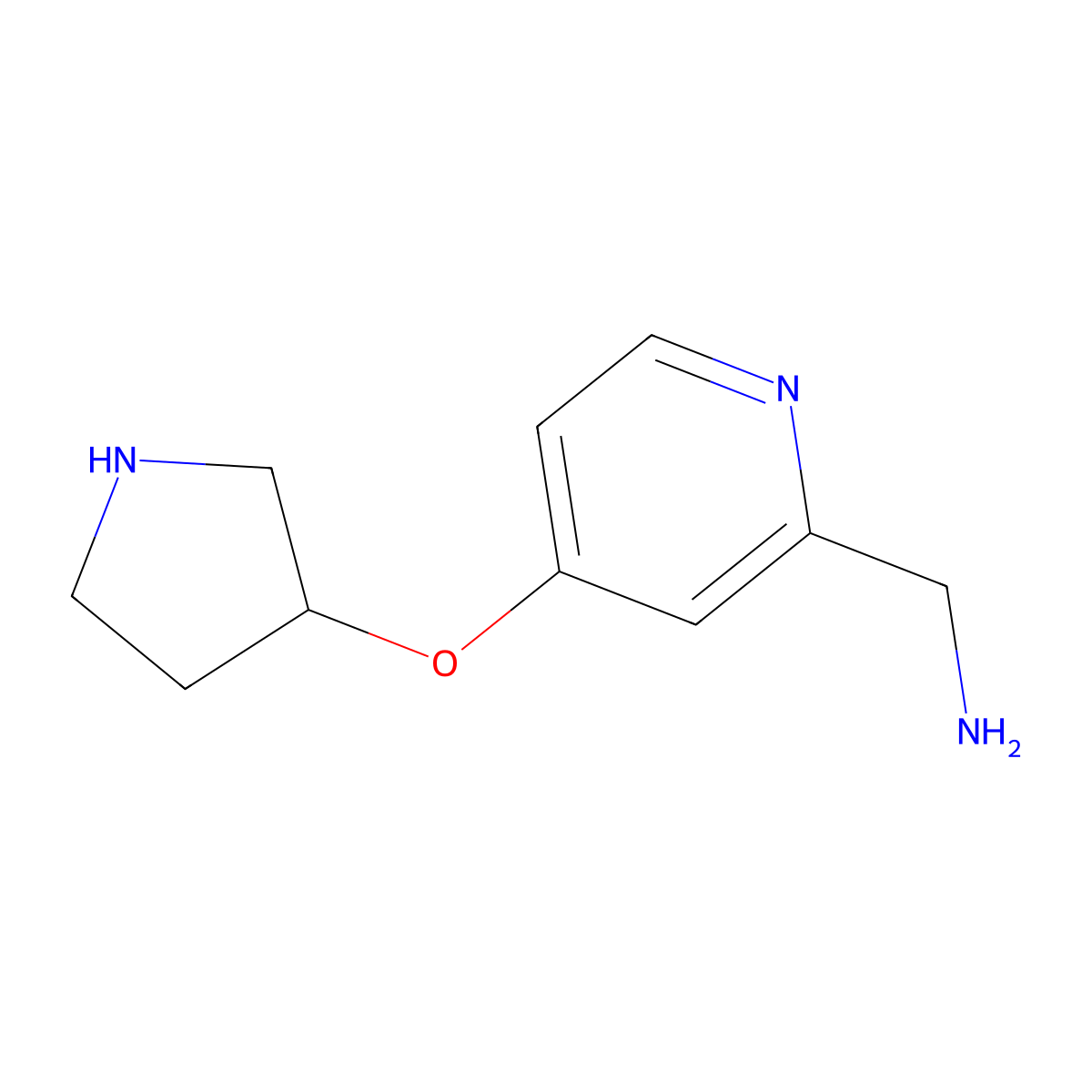 [4-(Pyrrolidin-3-yloxy)pyridin-2-yl]methanamine molecular structure, CAS 2385744-25-0