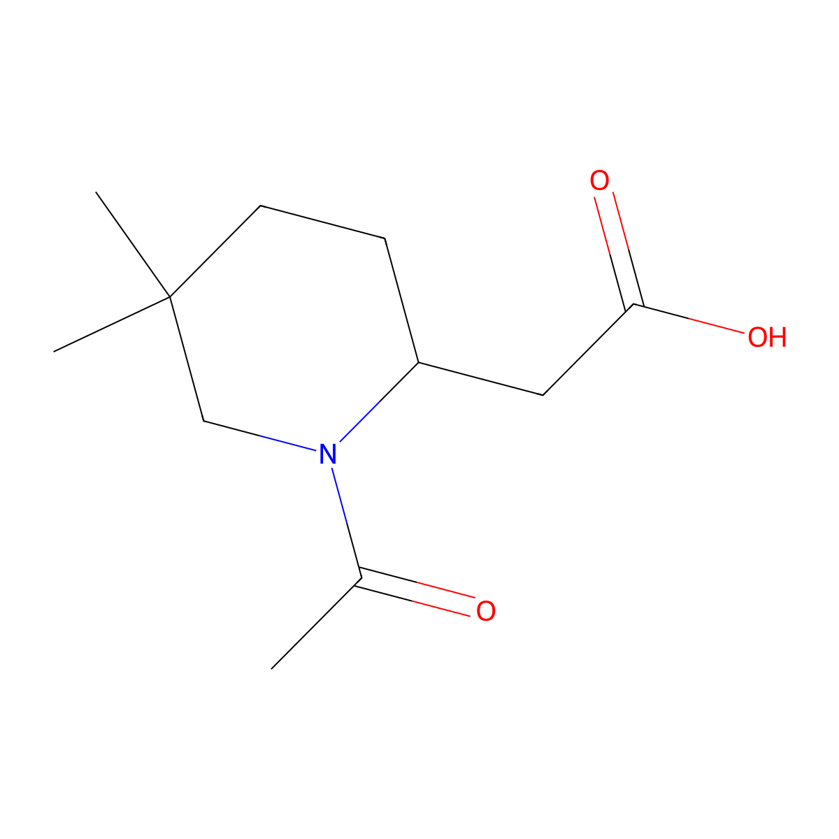 2-(1-Acetyl-5,5-dimethylpiperidin-2-yl)acetic acid molecular structure, CAS 2385748-99-0