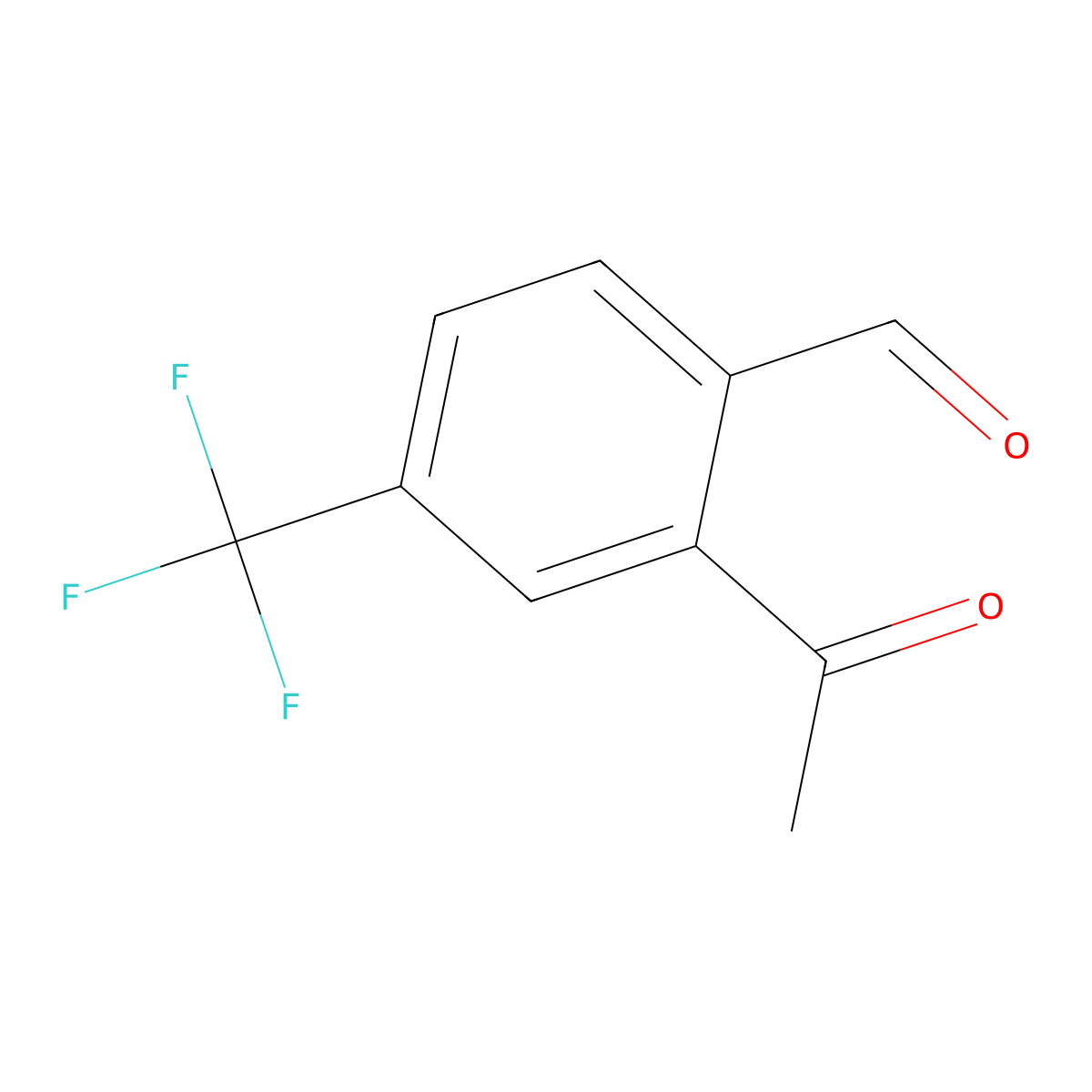 2-Acetyl-4-(trifluoromethyl)benzaldehyde molecular structure, CAS 2385753-88-6