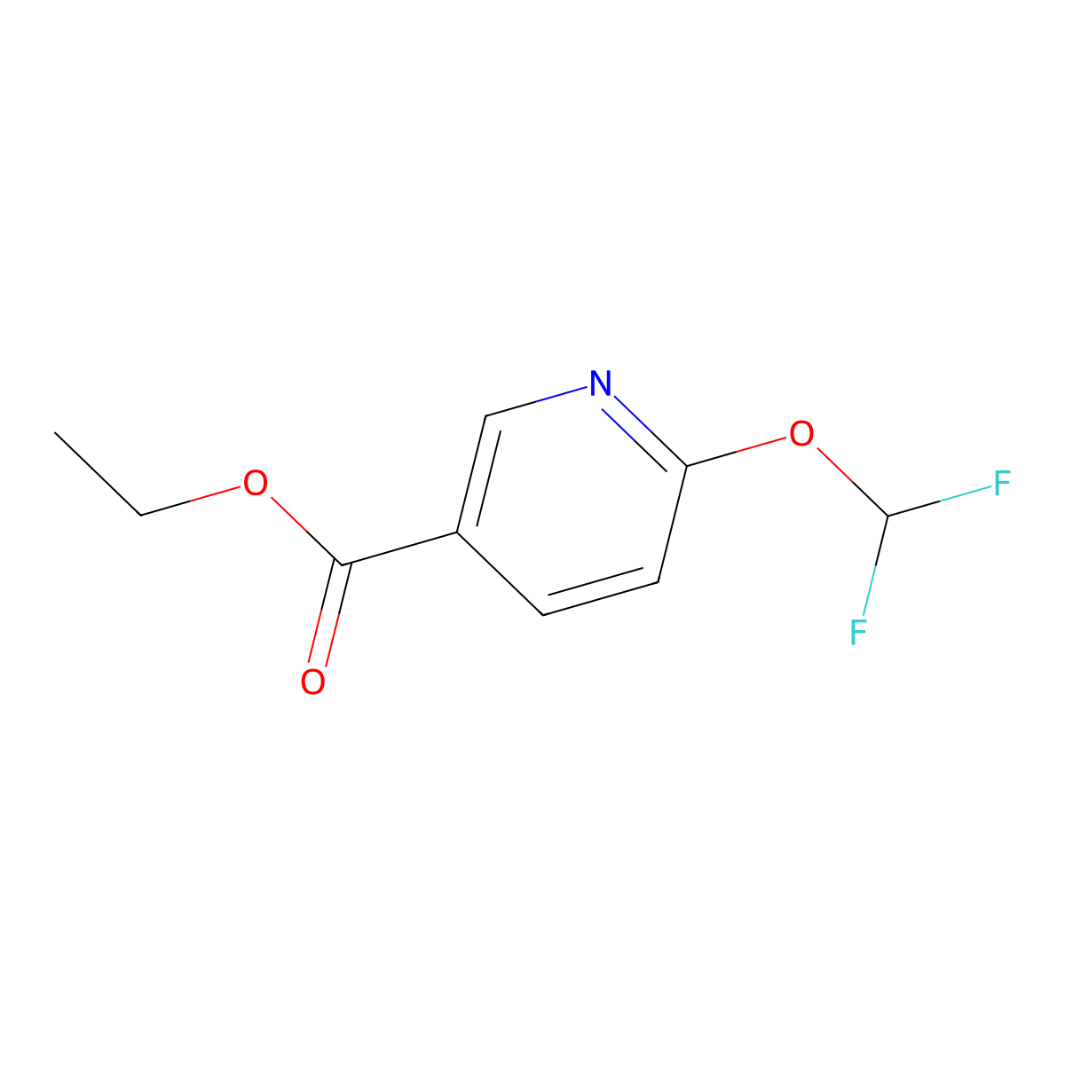 Ethyl 6-(difluoromethoxy)nicotinate molecular structure, CAS 2385754-58-3