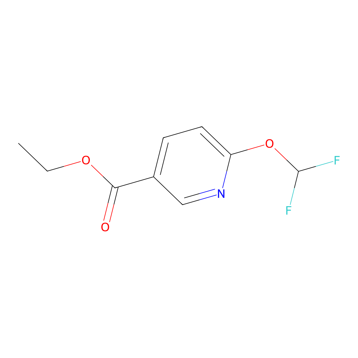 Ethyl 6-(difluoromethoxy)nicotinate molecular structure, CAS 2385754-58-3