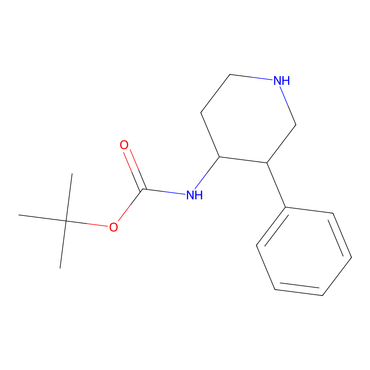tert-butyl N-(3-phenylpiperidin-4-yl)carbamate molecular structure, CAS 2385757-73-1