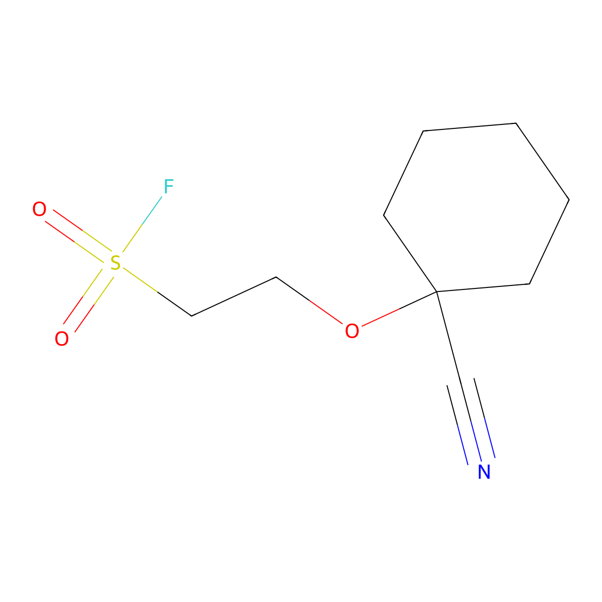 2-[(1-Cyanocyclohexyl)oxy]ethane-1-sulfonyl fluoride molecular structure, CAS 2385757-80-0