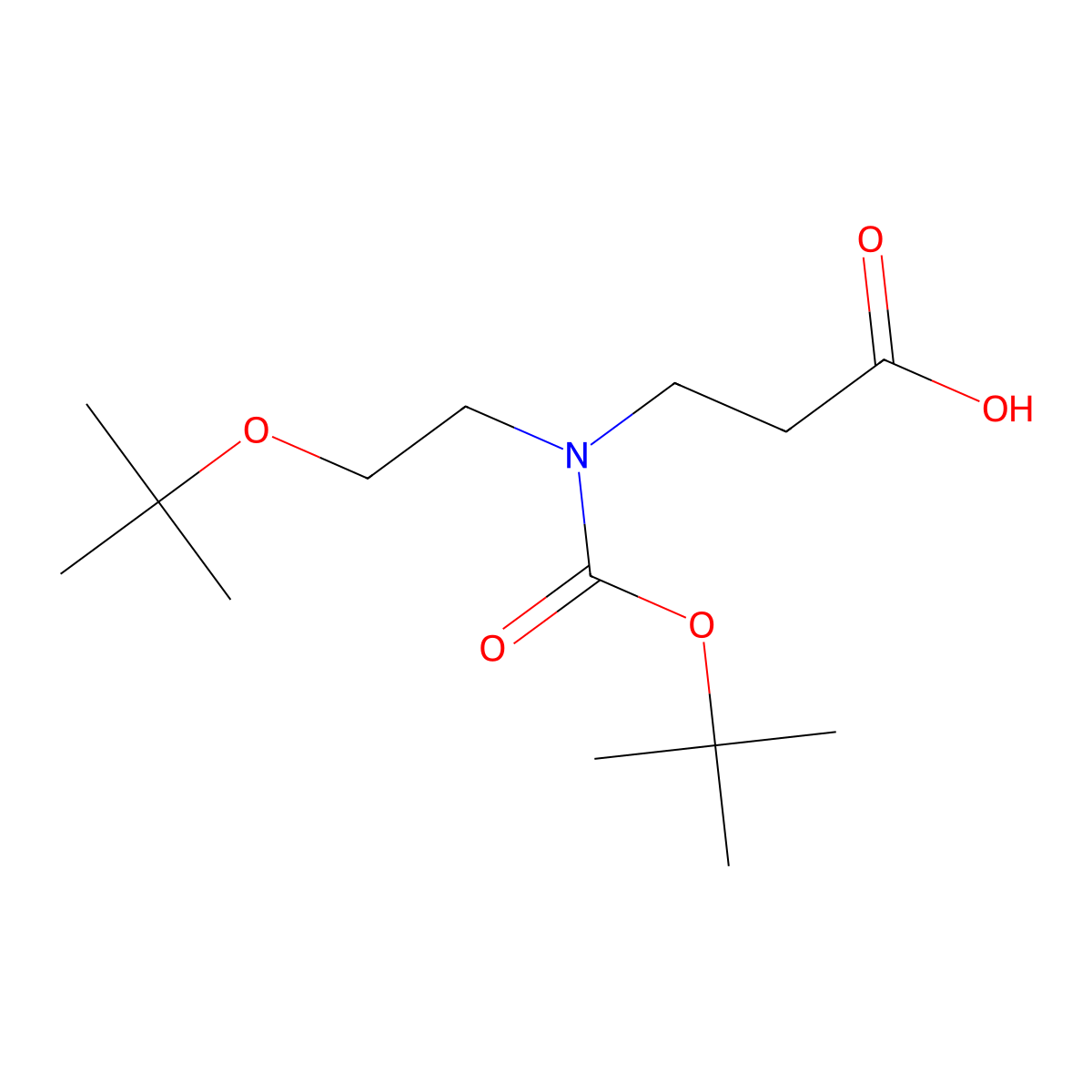 3-{[(Tert-butoxy)carbonyl][2-(tert-butoxy)ethyl]amino}propanoic acid molecular structure, CAS 2385758-04-1