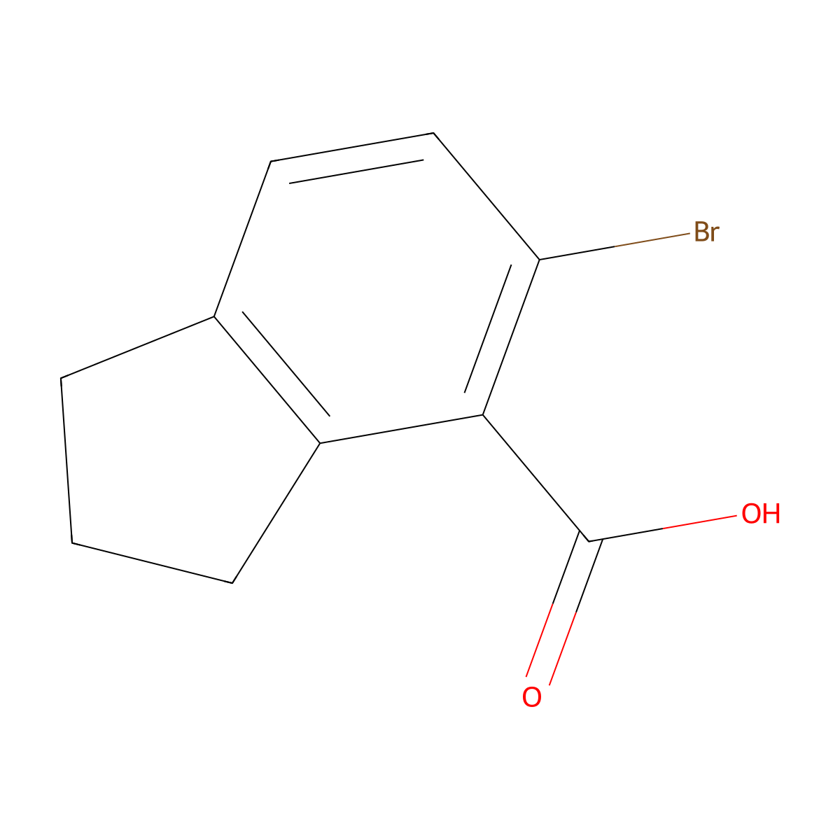 5-bromo-2,3-dihydro-1H-indene-4-carboxylic acid molecular structure, CAS 2385761-55-5