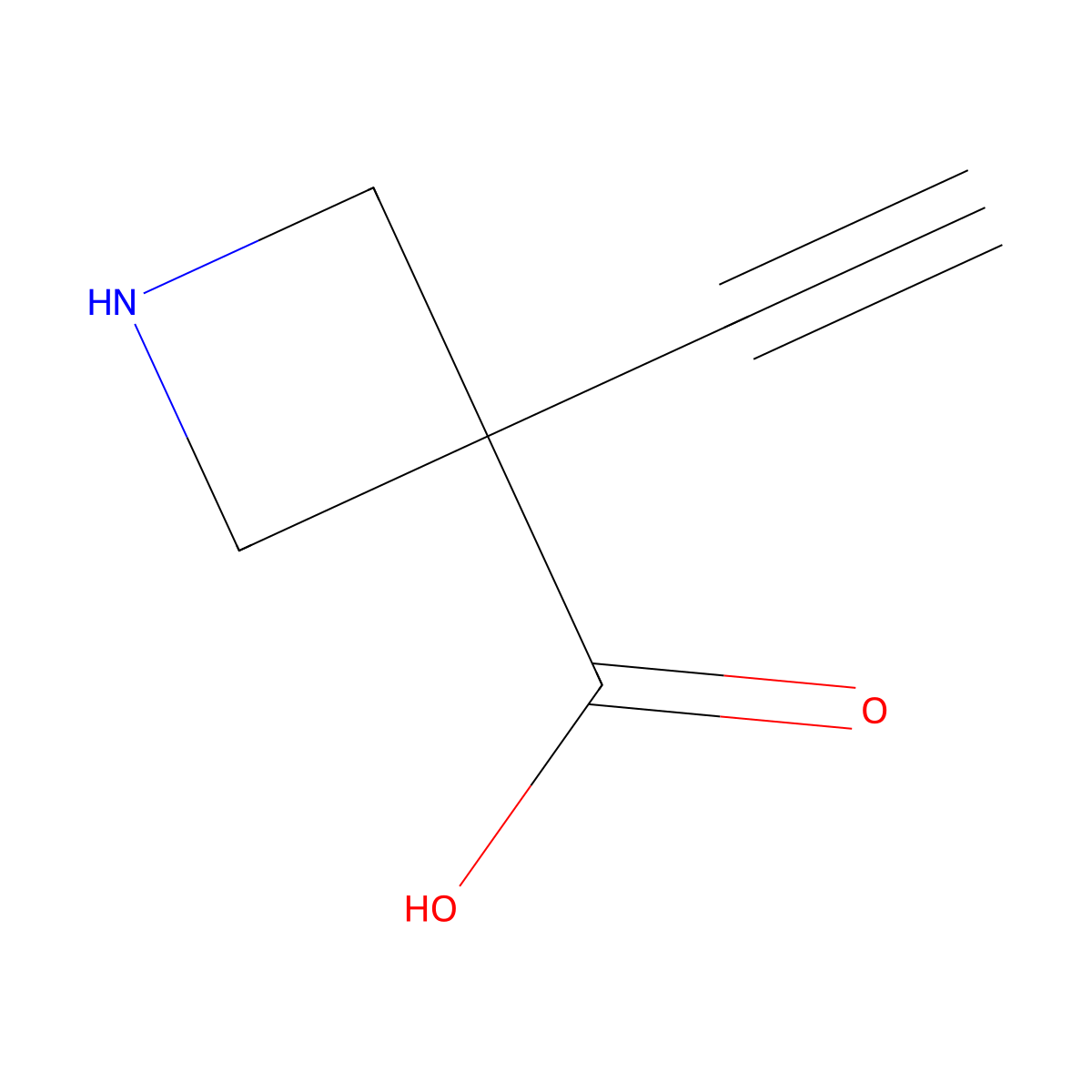 3-Ethynylazetidine-3-carboxylic acid molecular structure, CAS 2385763-90-4