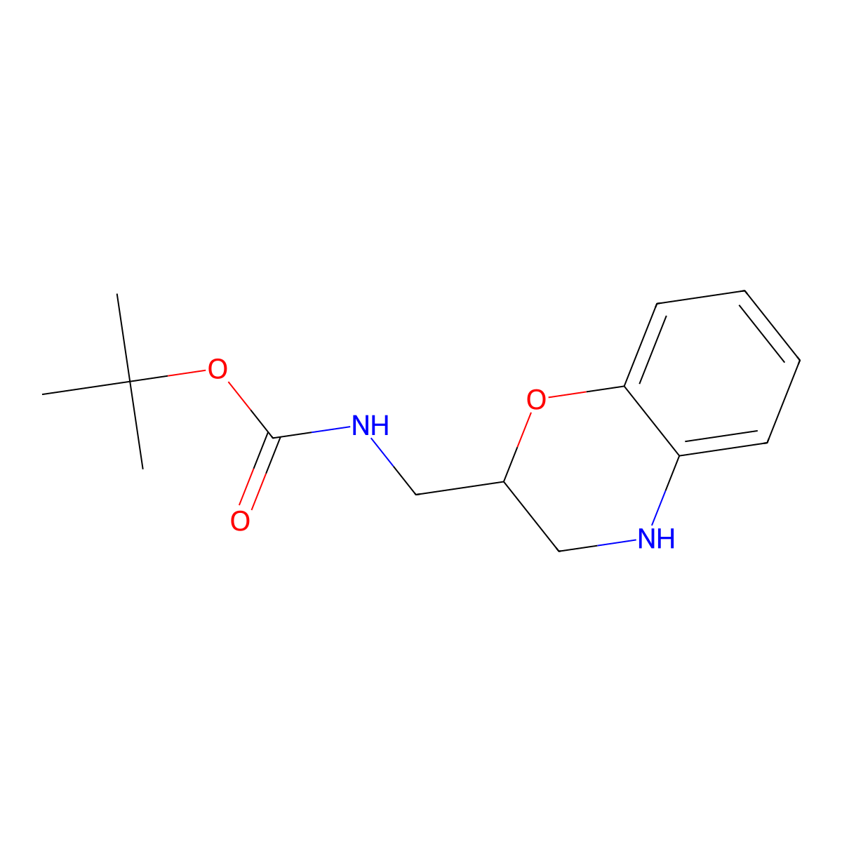 tert-butyl N-[(3,4-dihydro-2H-1,4-benzoxazin-2-yl)methyl]carbamate molecular structure, CAS 2385769-19-5