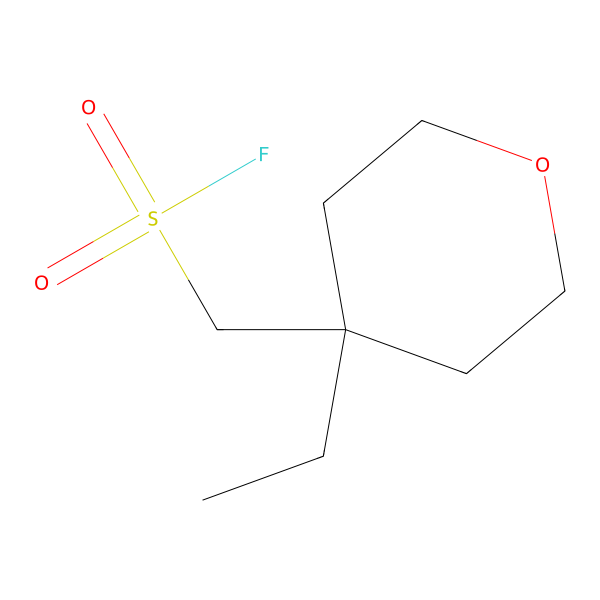 (4-Ethyloxan-4-yl)methanesulfonyl fluoride molecular structure, CAS 2385770-35-2