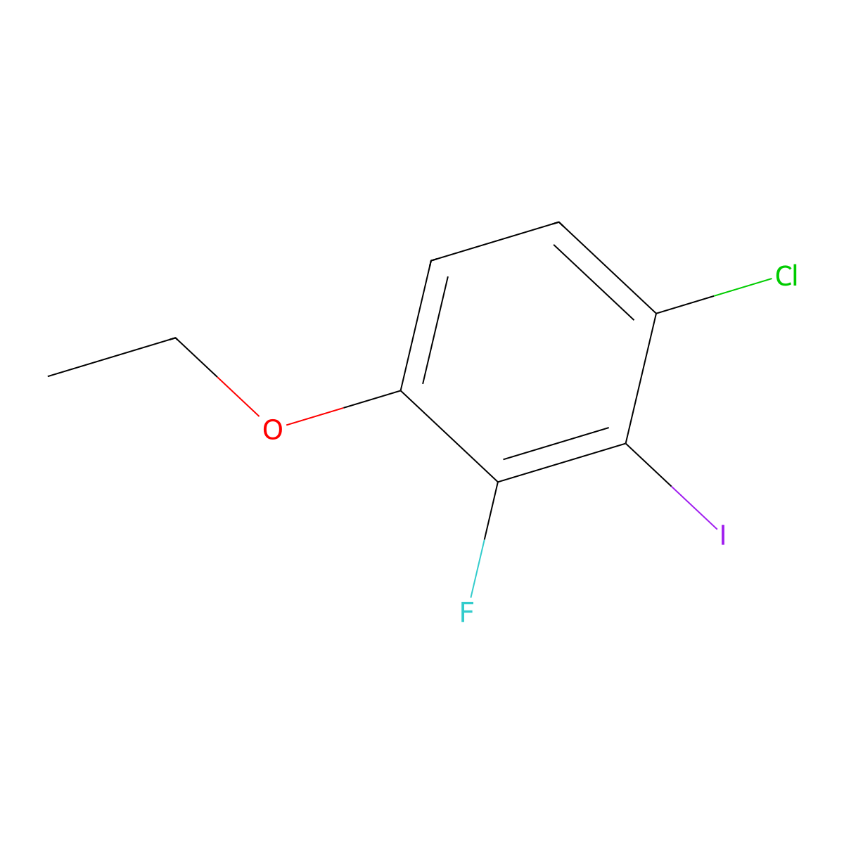 1-Chloro-4-ethoxy-3-fluoro-2-iodobenzene molecular structure, CAS 2385772-22-3