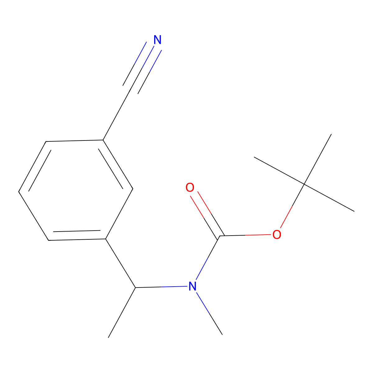 tert-butyl N-[1-(3-cyanophenyl)ethyl]-N-methylcarbamate molecular structure, CAS 2385782-14-7