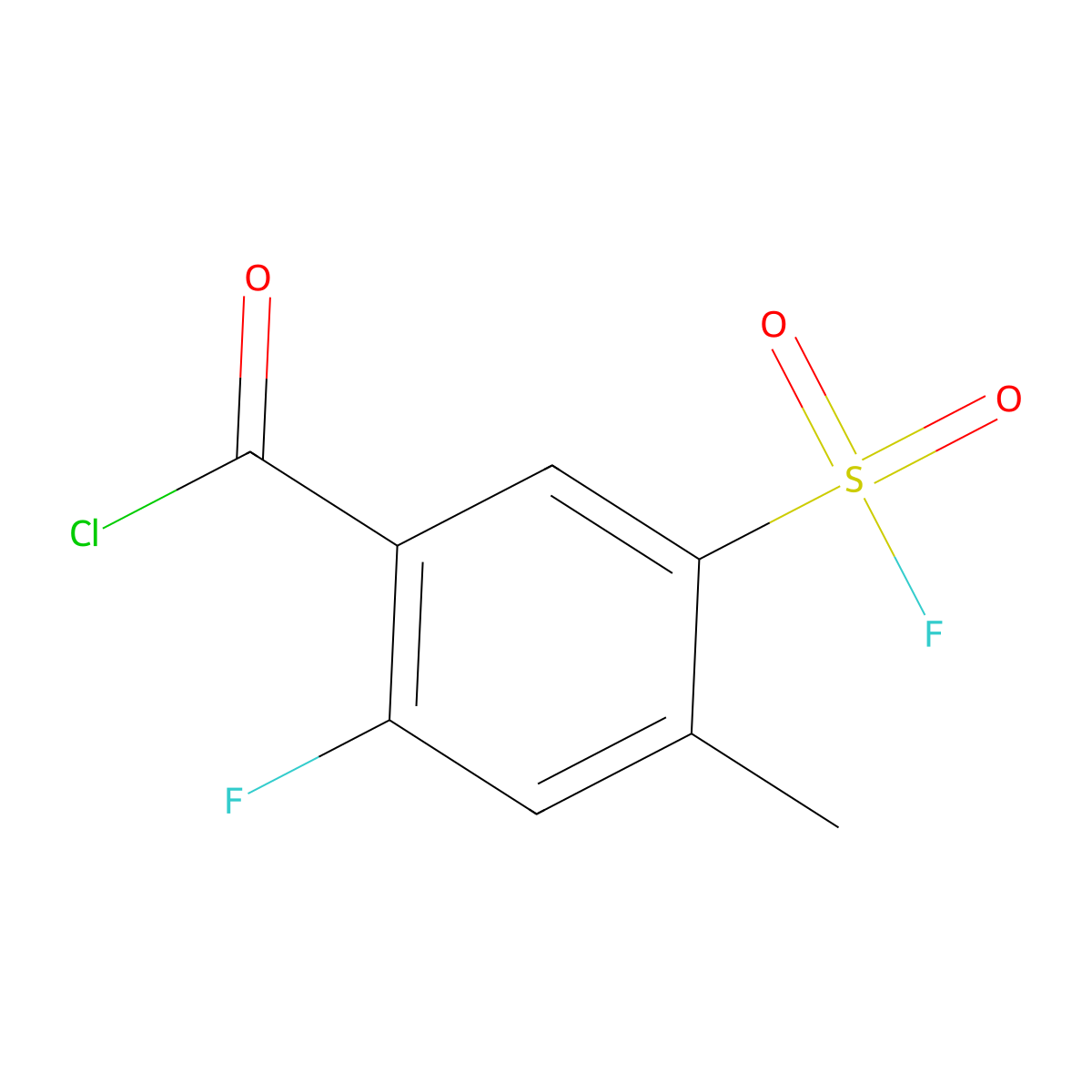 2-Fluoro-5-(fluorosulfonyl)-4-methylbenzoyl chloride molecular structure, CAS 2385782-29-4