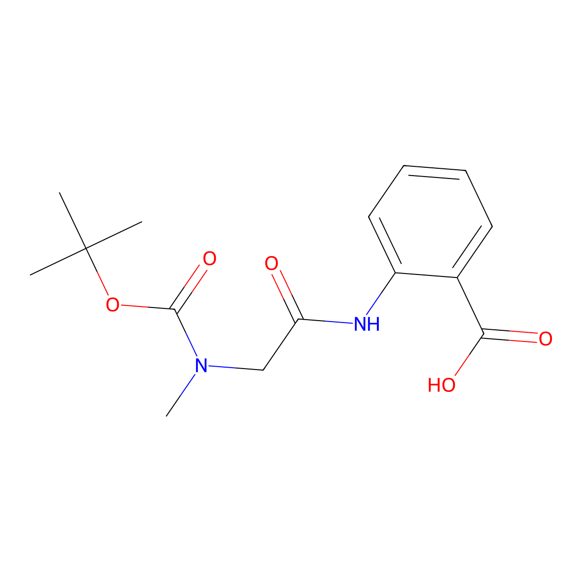2-(2-{[(Tert-butoxy)carbonyl](methyl)amino}acetamido)benzoic acid molecular structure, CAS 2385784-42-7