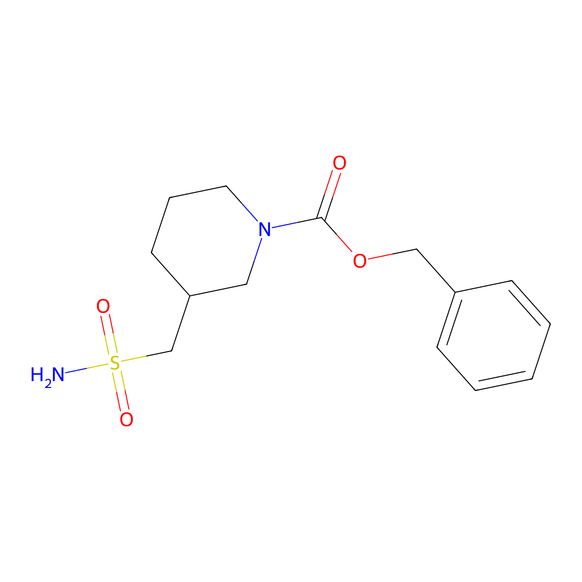 Benzyl 3-(sulfamoylmethyl)piperidine-1-carboxylate molecular structure, CAS 2385787-75-5