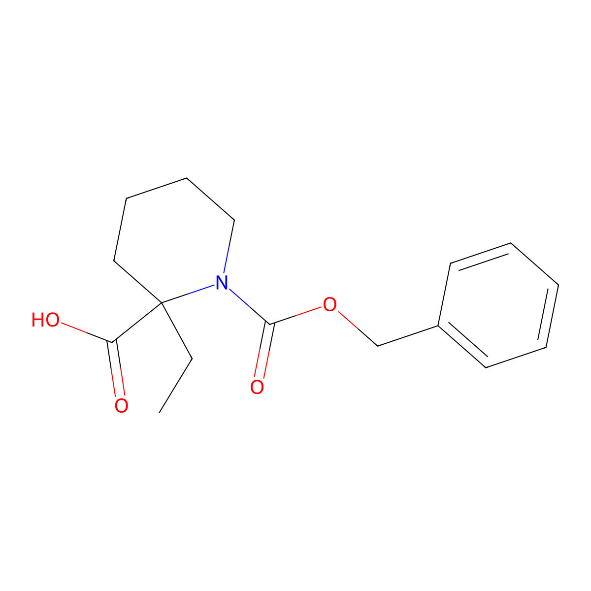 1-[(Benzyloxy)carbonyl]-2-ethylpiperidine-2-carboxylic acid molecular structure, CAS 2385789-25-1