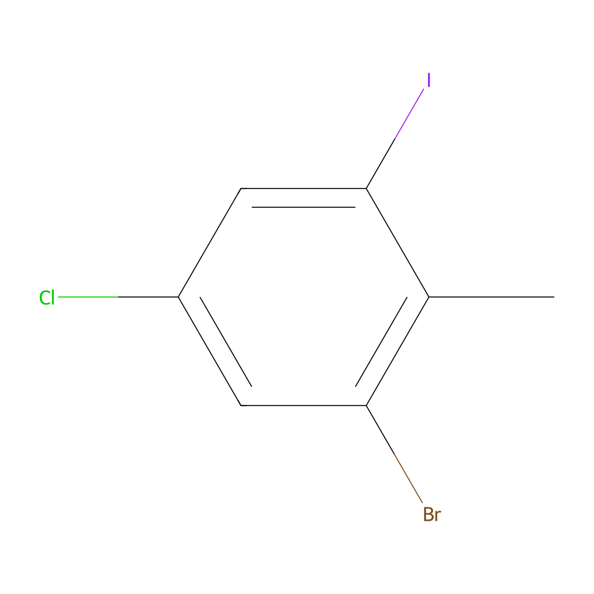 1-Bromo-5-chloro-3-iodo-2-methylbenzene molecular structure, CAS 2385789-84-2