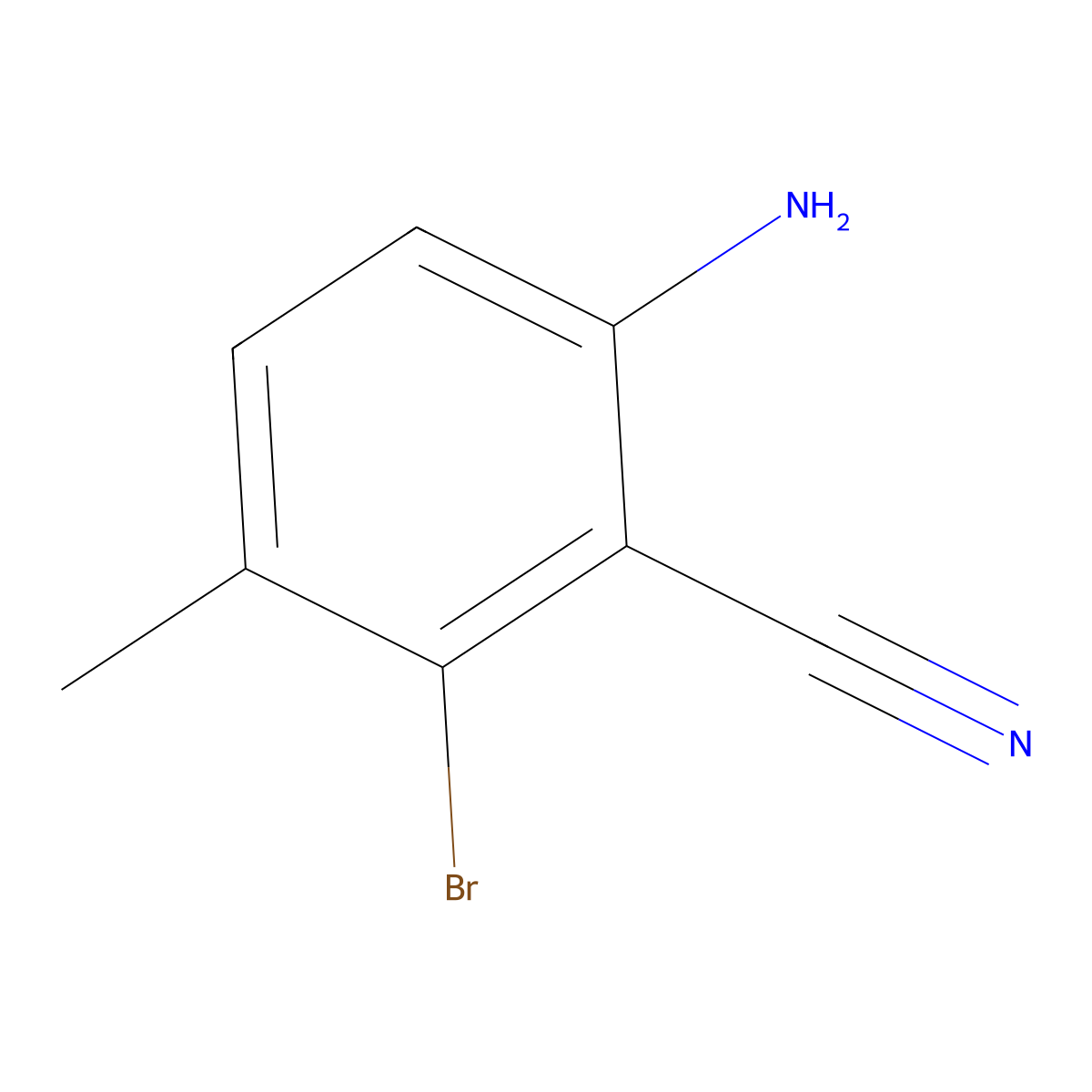 6-Amino-2-bromo-3-methylbenzonitrile molecular structure, CAS 2385793-32-6