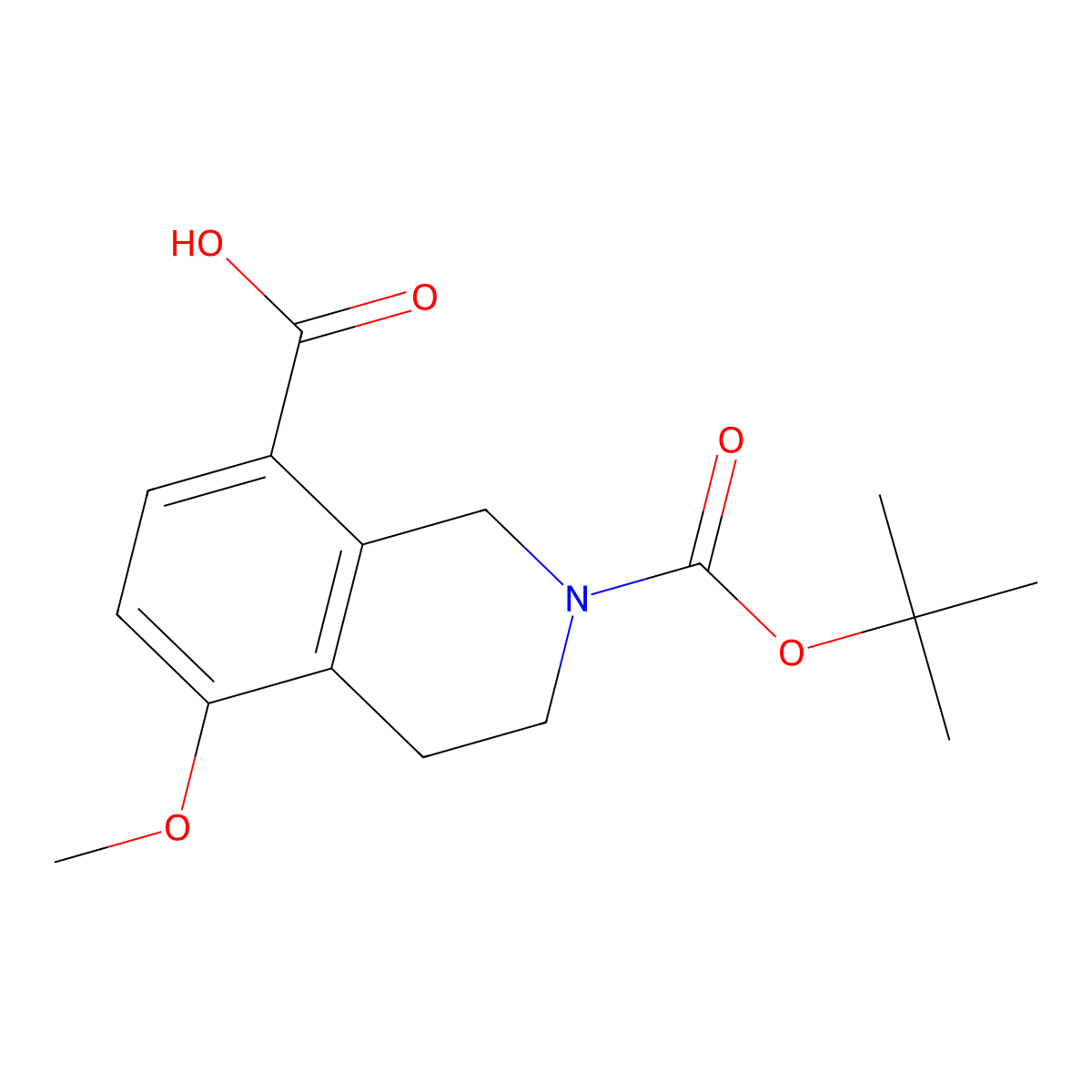 2-[(Tert-butoxy)carbonyl]-5-methoxy-1,2,3,4-tetrahydroisoquinoline-8-carboxylic acid molecular structure, CAS 2385797-57-7
