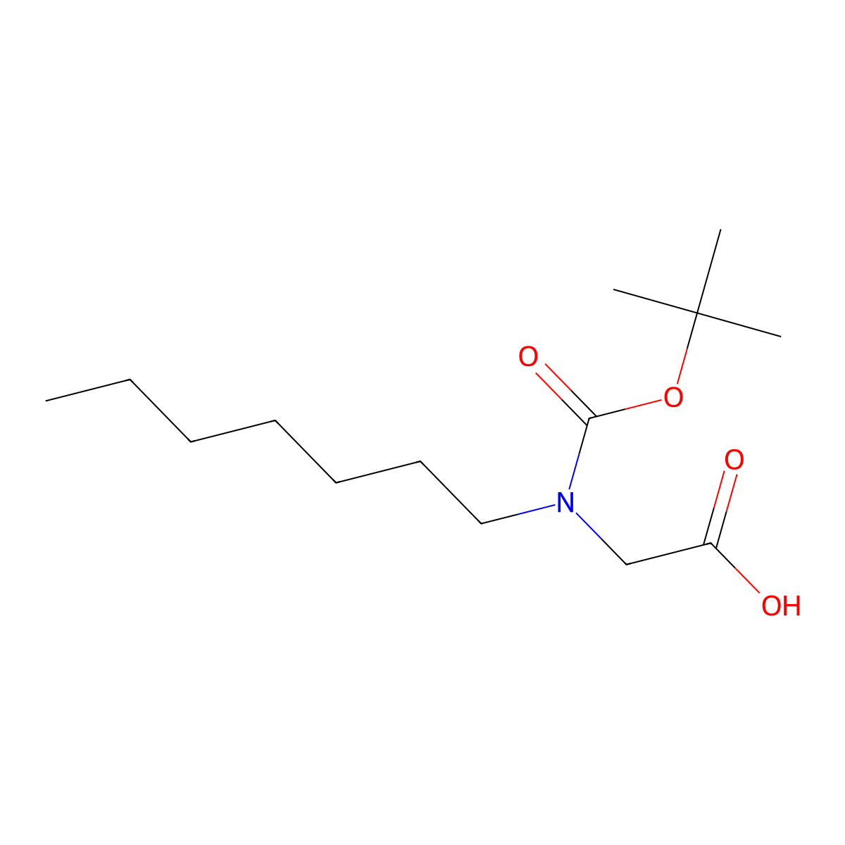 2-{[(Tert-butoxy)carbonyl](heptyl)amino}acetic acid molecular structure, CAS 2385801-05-6