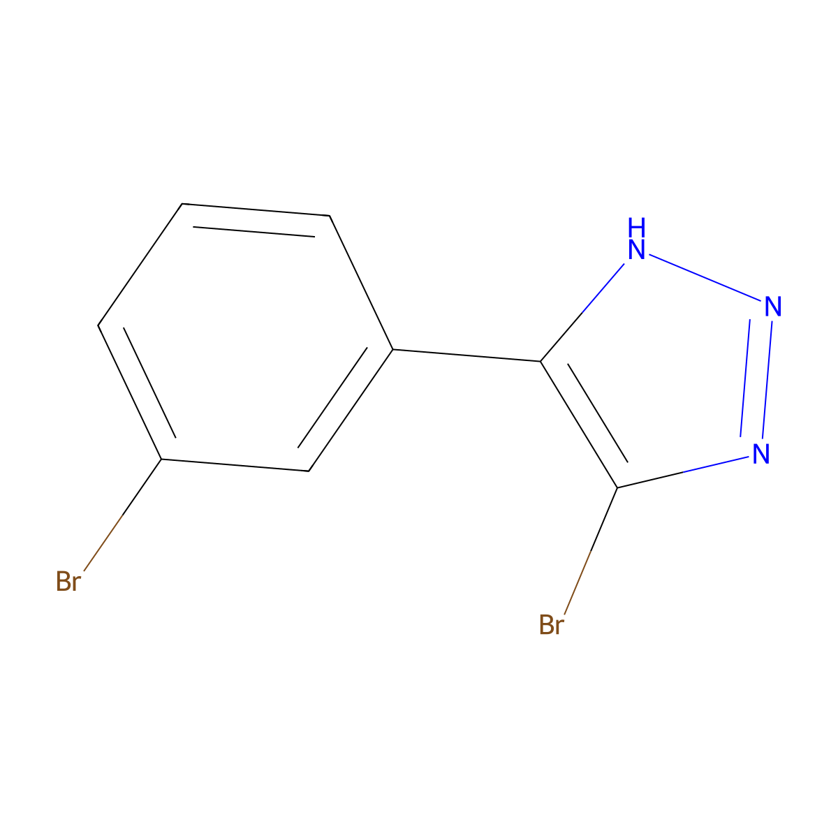 4-Bromo-5-(3-bromophenyl)-1H-1,2,3-triazole molecular structure, CAS 2385801-51-2
