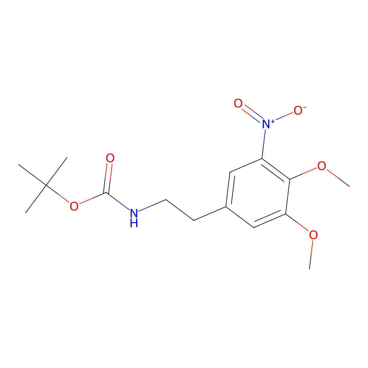 tert-butyl N-[2-(3,4-dimethoxy-5-nitrophenyl)ethyl]carbamate molecular structure, CAS 2385802-81-1