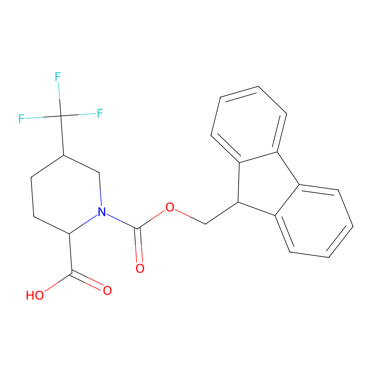 1-{[(9H-fluoren-9-yl)methoxy]carbonyl}-5-(trifluoromethyl)piperidine-2-carboxylic acid molecular structure, CAS 2385805-75-2
