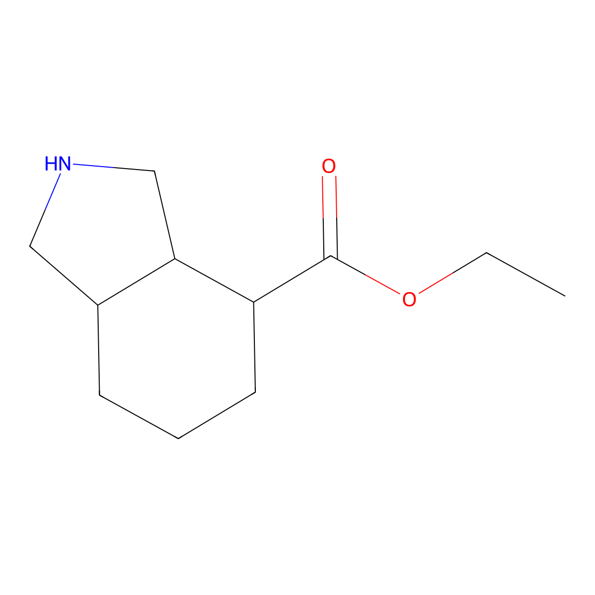 ethyl octahydro-1H-isoindole-4-carboxylate molecular structure, CAS 2385806-49-3