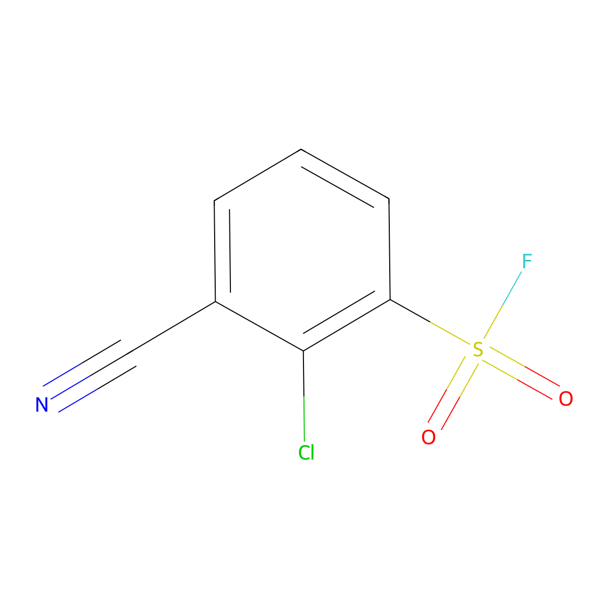 2-Chloro-3-cyanobenzene-1-sulfonyl fluoride molecular structure, CAS 2385809-04-9