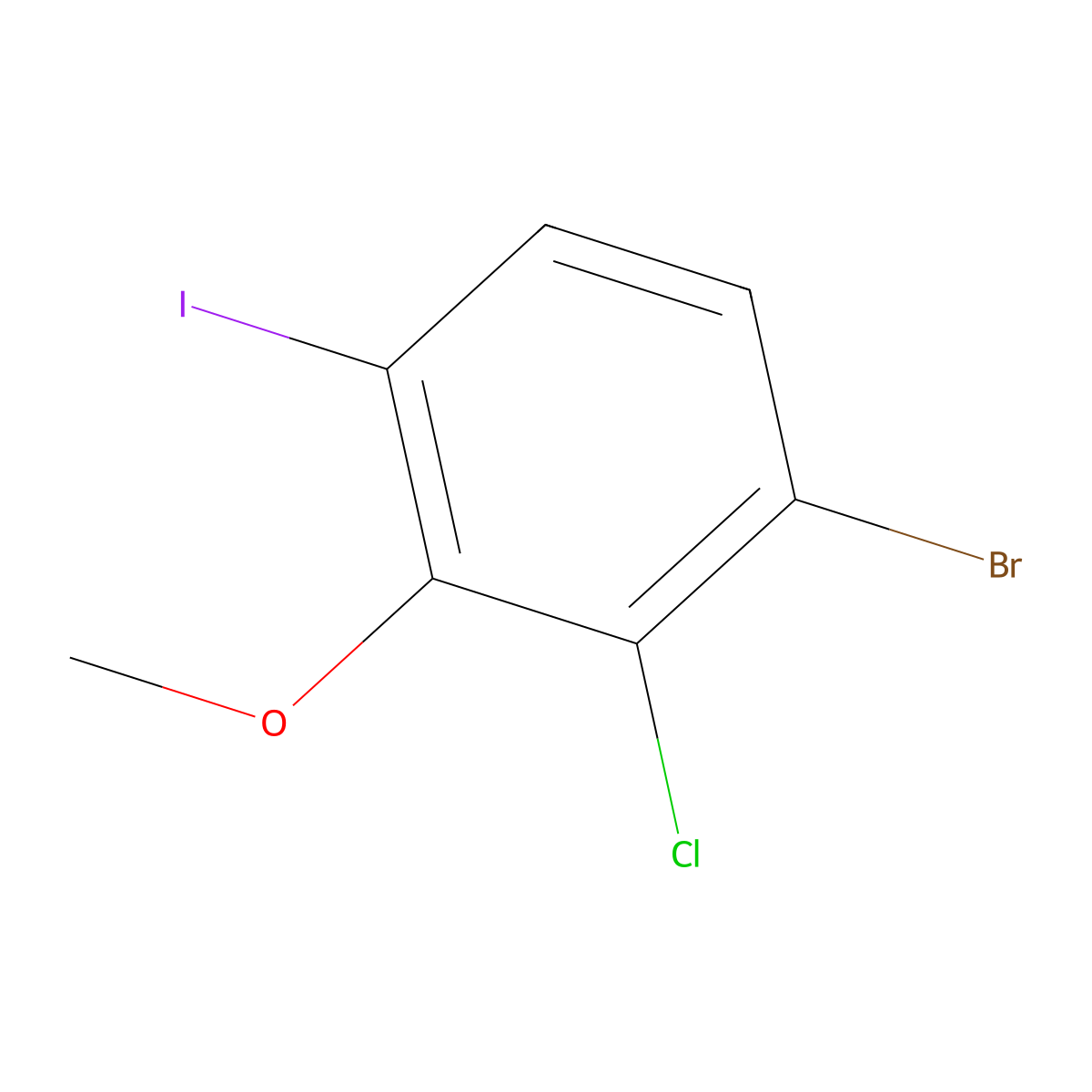 1-Bromo-2-chloro-4-iodo-3-methoxybenZene molecular structure, CAS 2385813-45-4