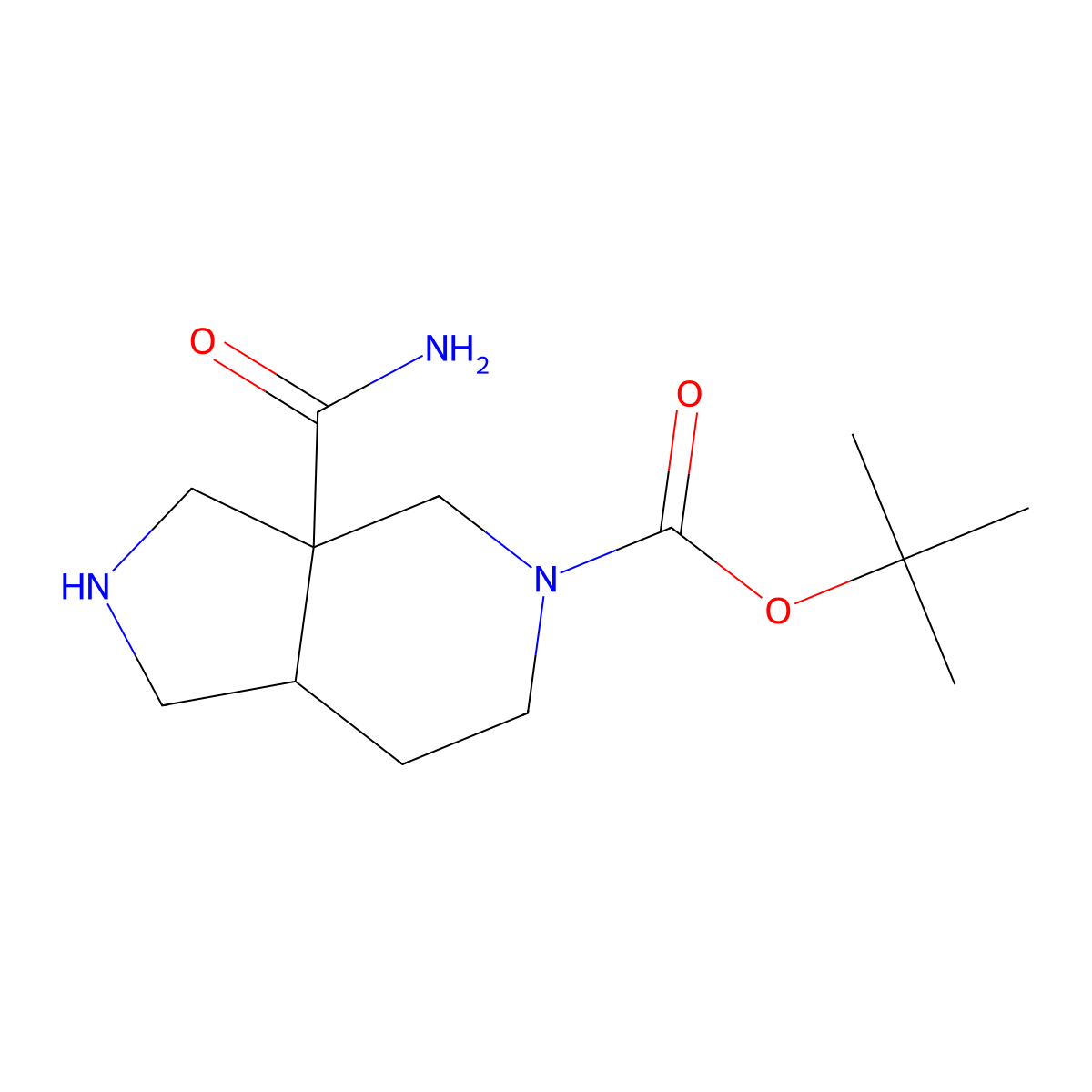 tert-butyl3a-carbamoyl-octahydro-1H-pyrrolo[3,4-c]pyridine-5-carboxylate molecular structure, CAS 2385813-98-7