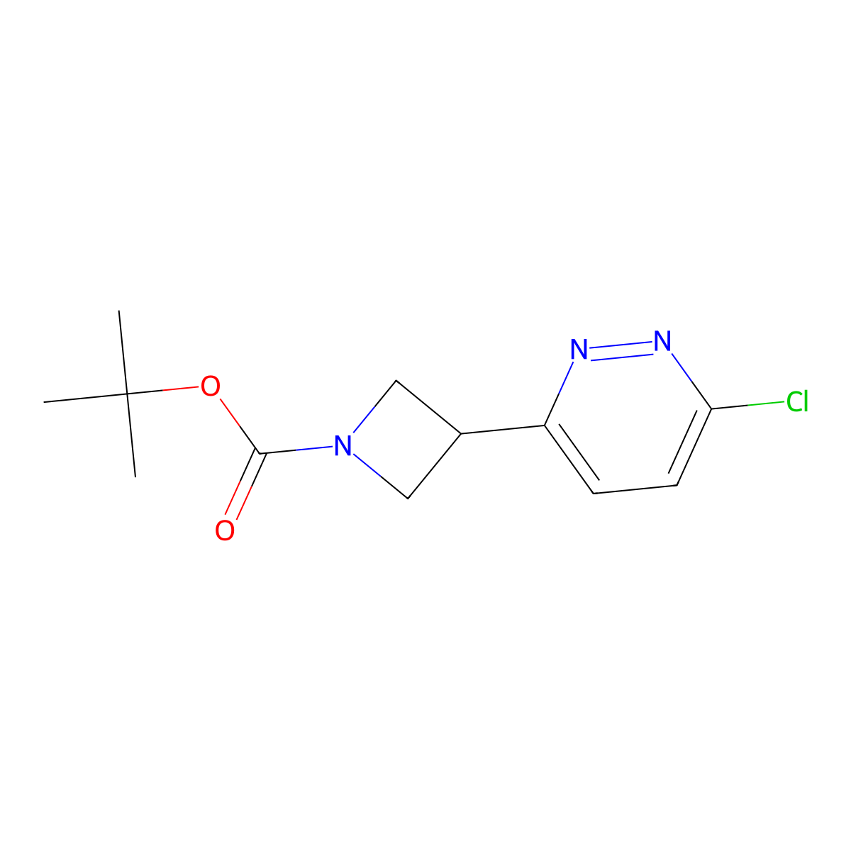 Tert-butyl 3-(6-chloropyridazin-3-yl)azetidine-1-carboxylate molecular structure, CAS 2385819-08-7