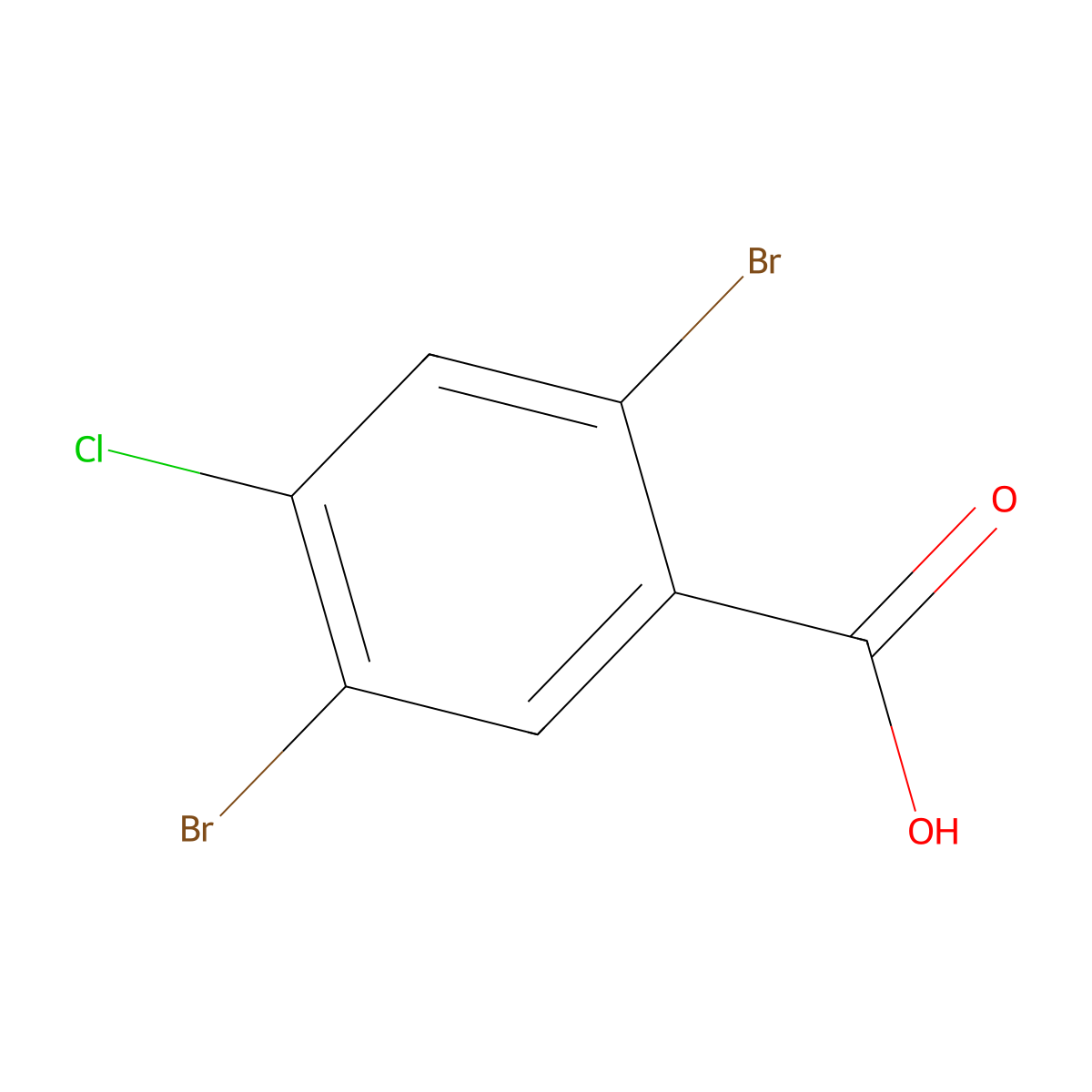2,5-Dibromo-4-chlorobenzoic acid molecular structure, CAS 2385821-34-9