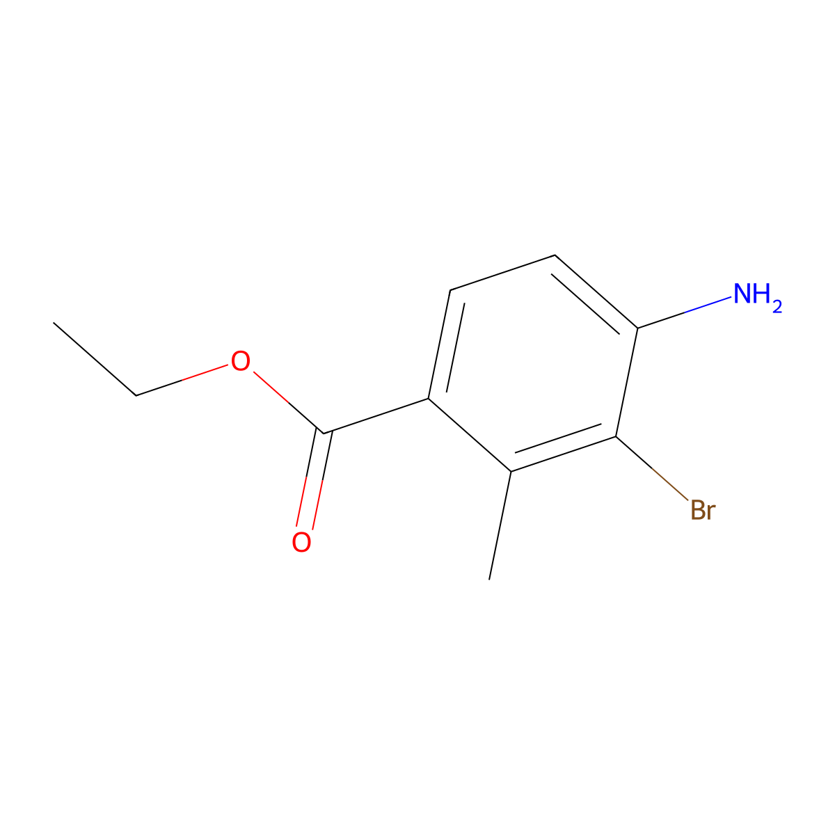 Ethyl 4-amino-3-bromo-2-methylbenzoate molecular structure, CAS 2385823-62-9