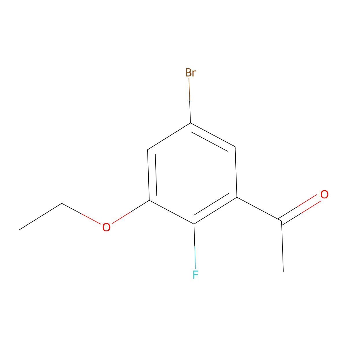 1-(5-Bromo-3-ethoxy-2-fluorophenyl)ethanone molecular structure, CAS 2385823-77-6